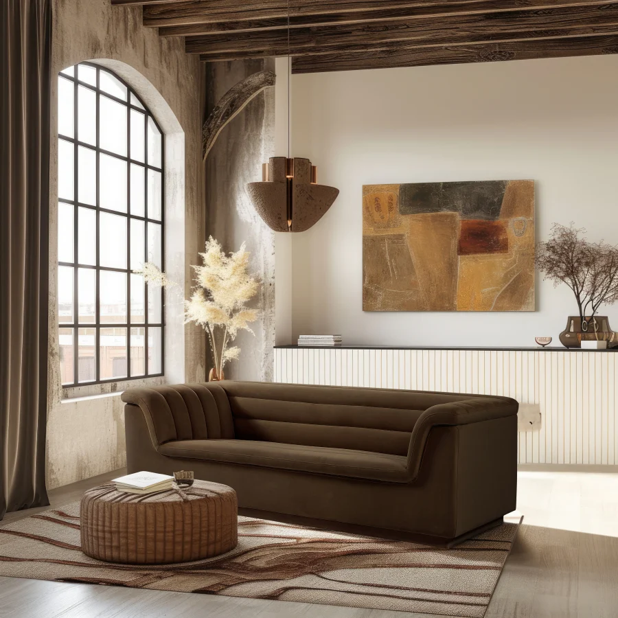 Cascade Velvet Fabric Sofa - Image 36