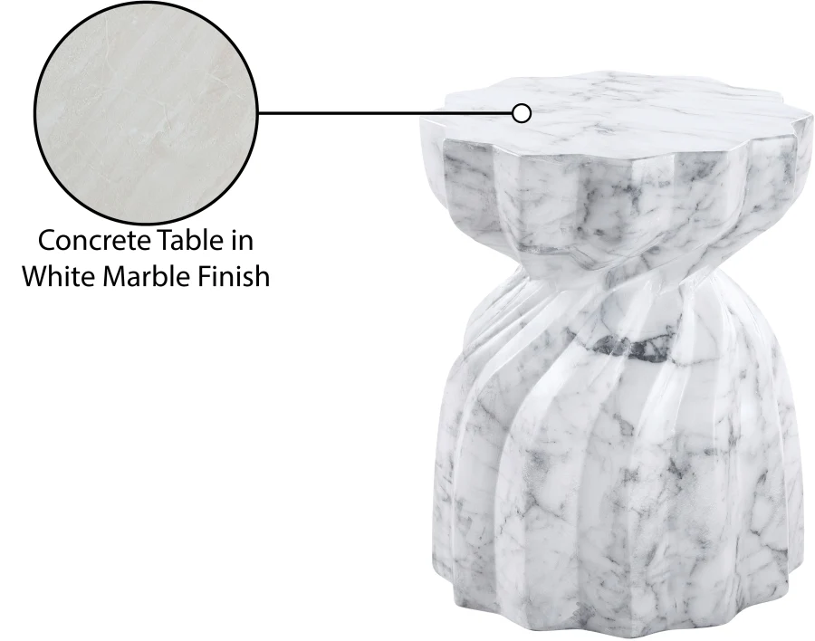 Caserta Marble Finish Indoor / Outdoor Concrete End Table - Image 16