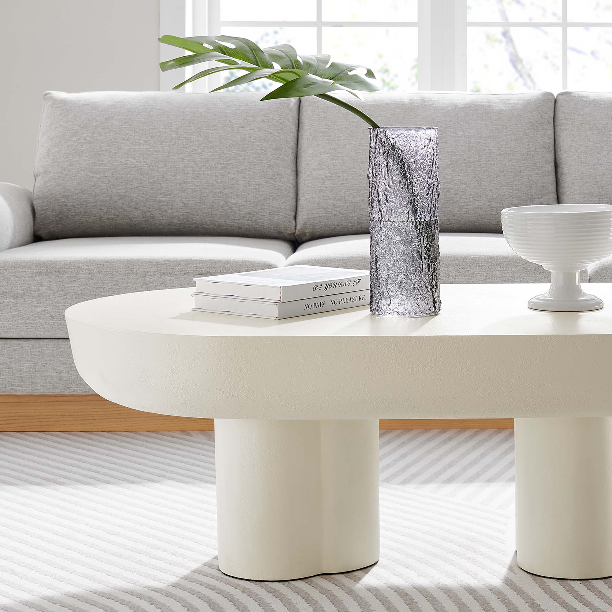 Caspian Oval Concrete Coffee Table - Image 4
