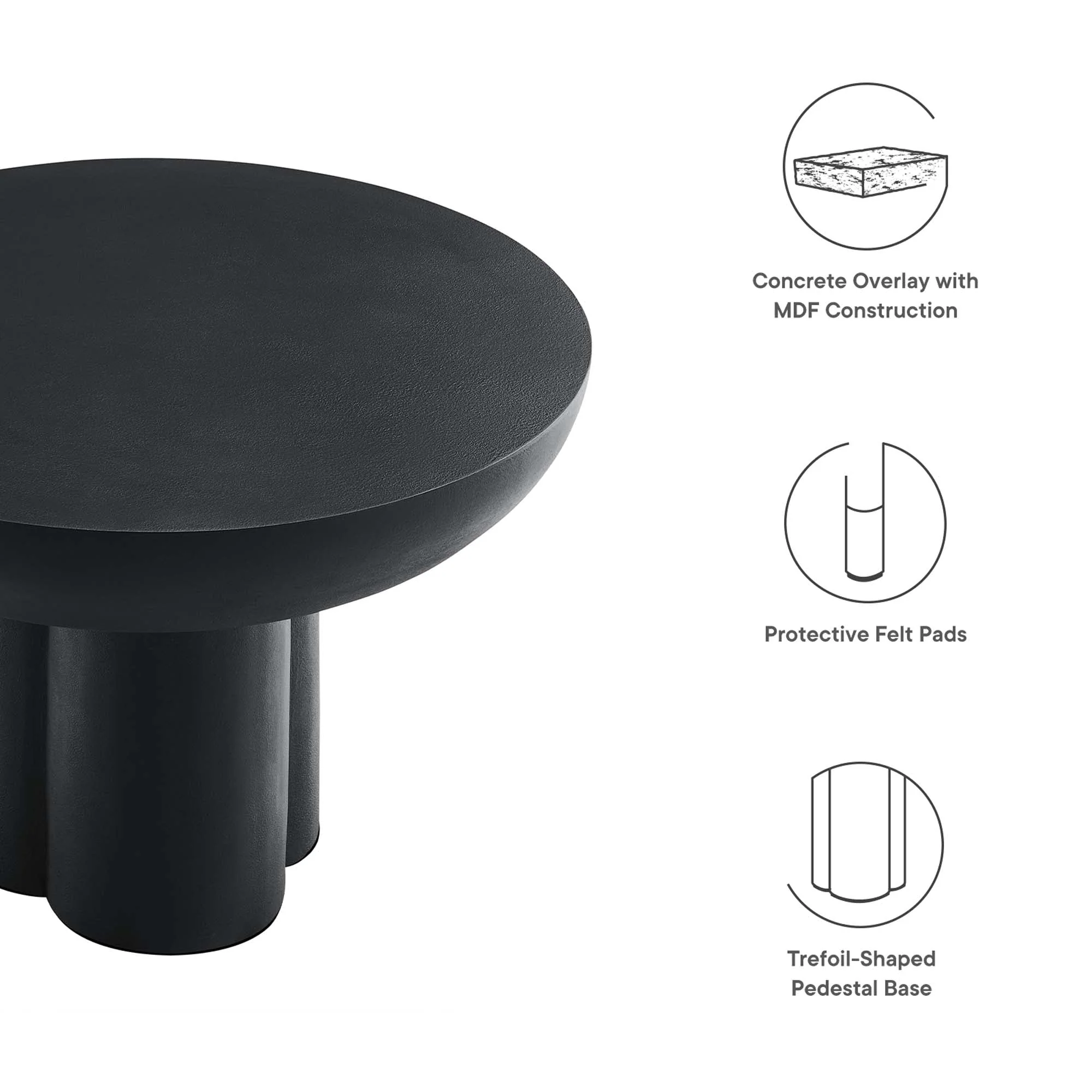 Caspian Round Concrete Coffee Table - Image 19