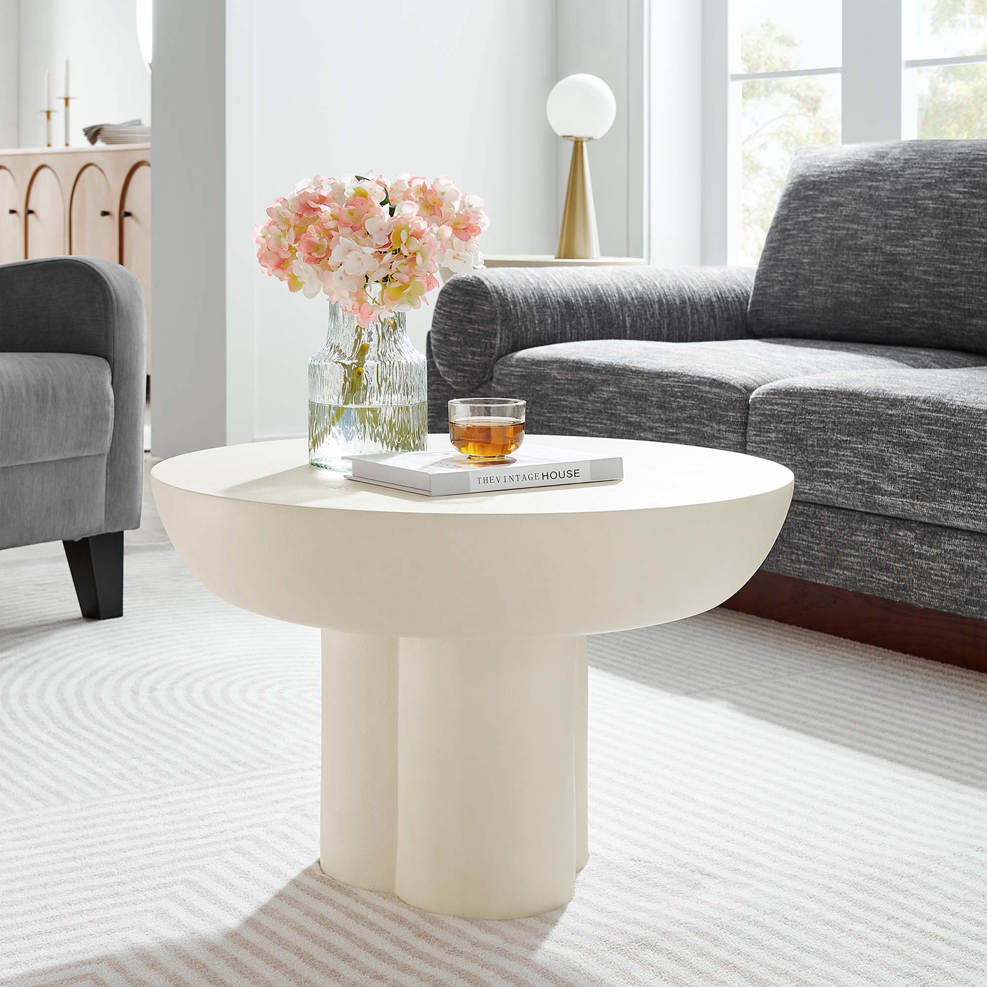 Caspian Round Concrete Coffee Table - Image 3
