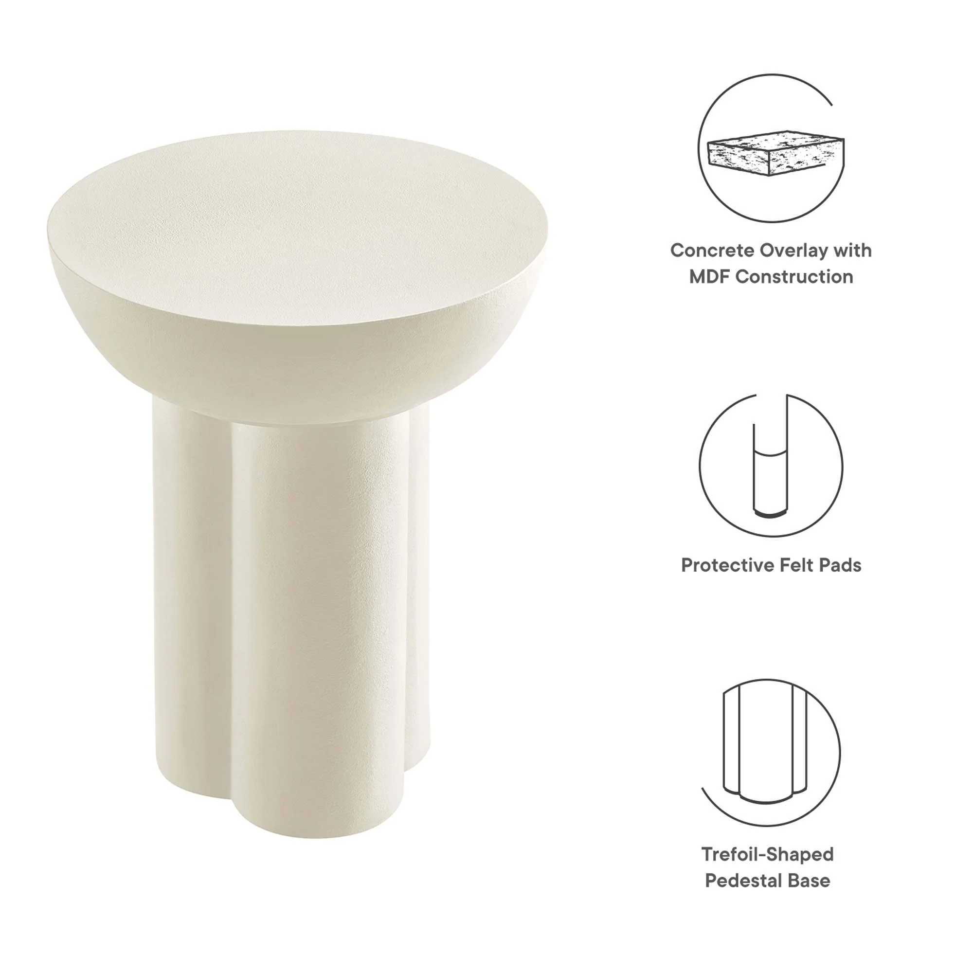 Caspian Round Concrete Side Table - Image 10