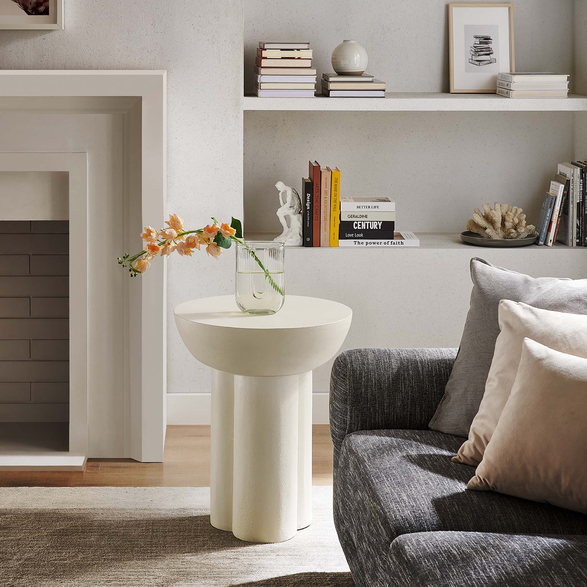 Caspian Round Concrete Side Table - Image 2