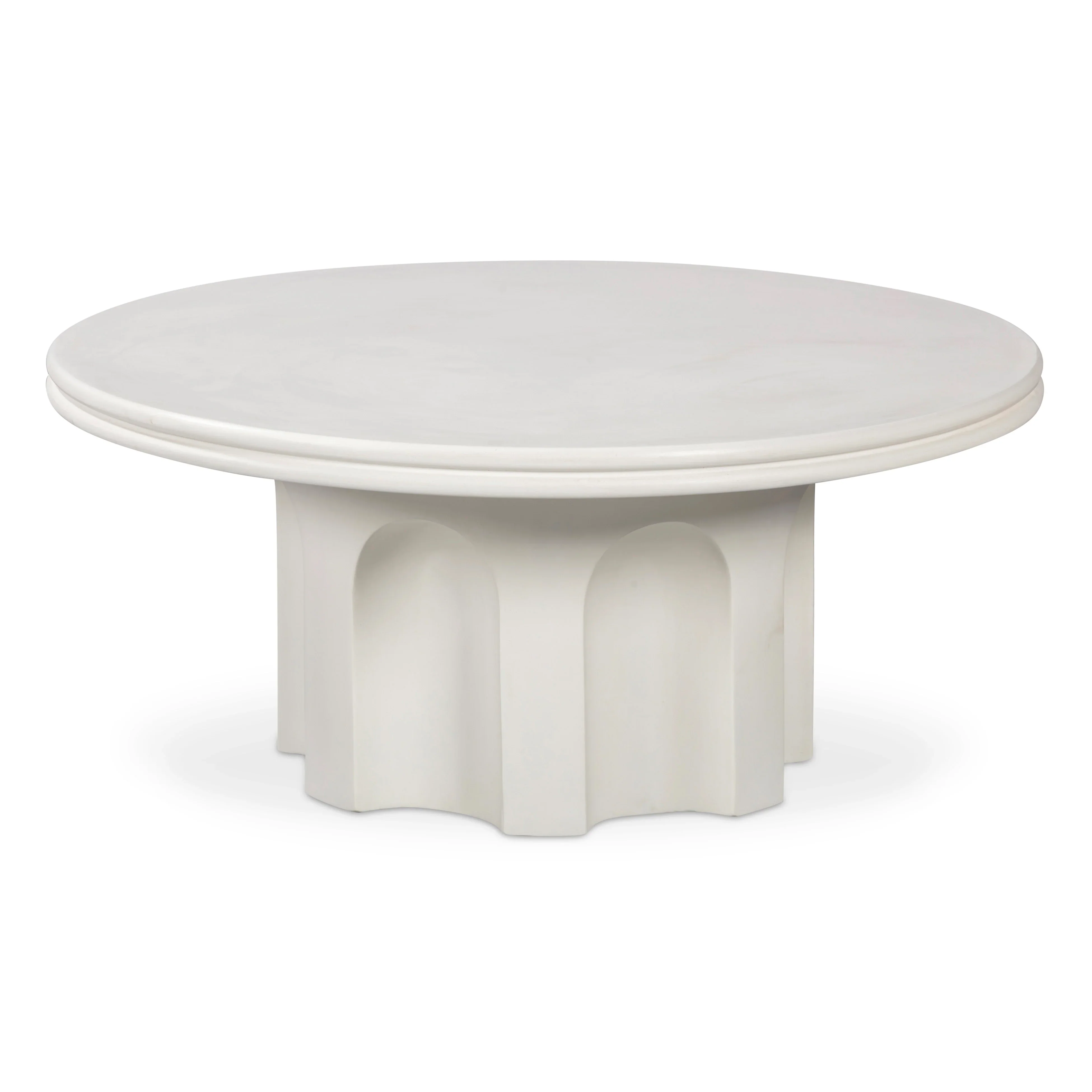 Cassandra 38" Ivory Indoor/Outdoor Concrete Round Coffee Table - Image 3