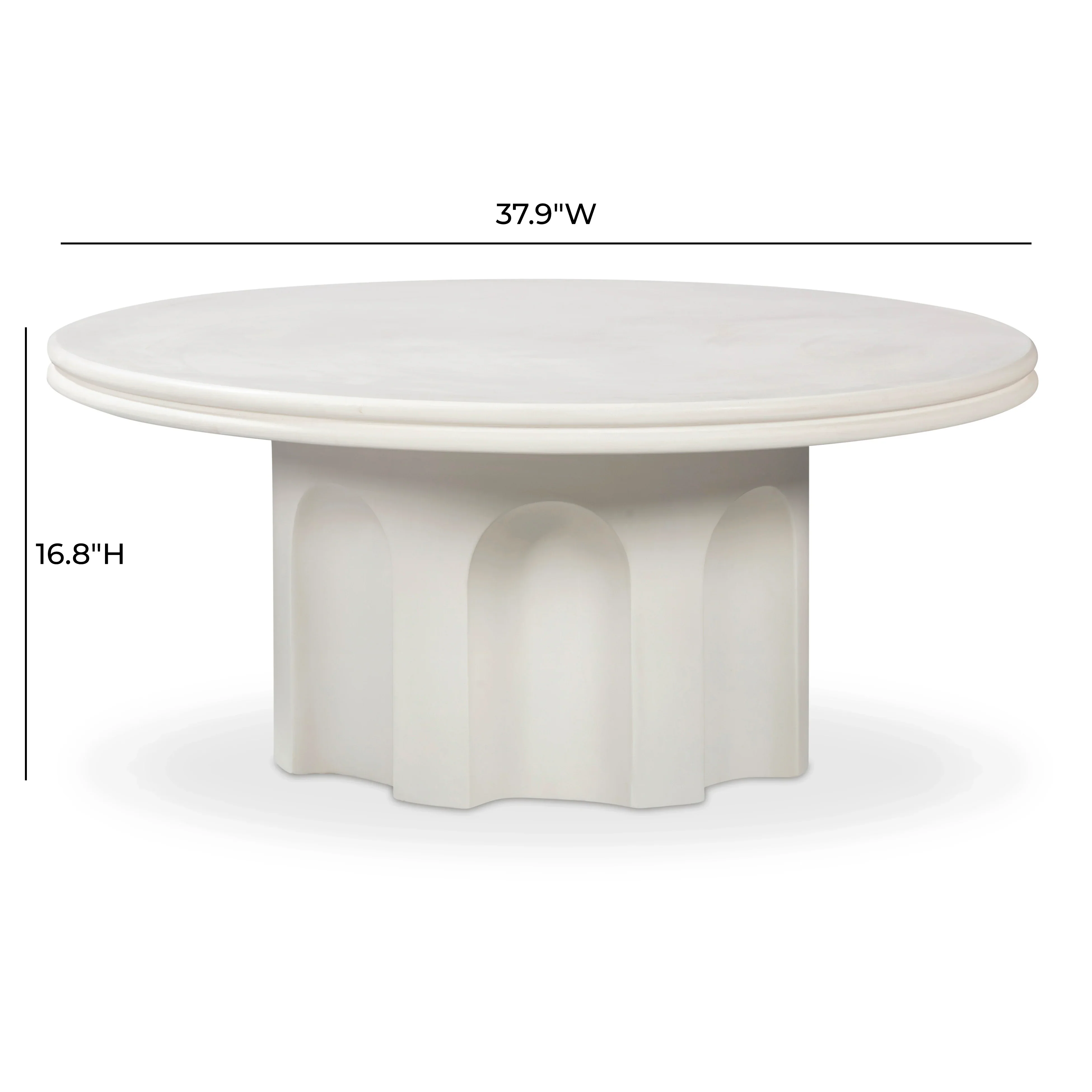 Cassandra 38" Ivory Indoor/Outdoor Concrete Round Coffee Table - Image 6