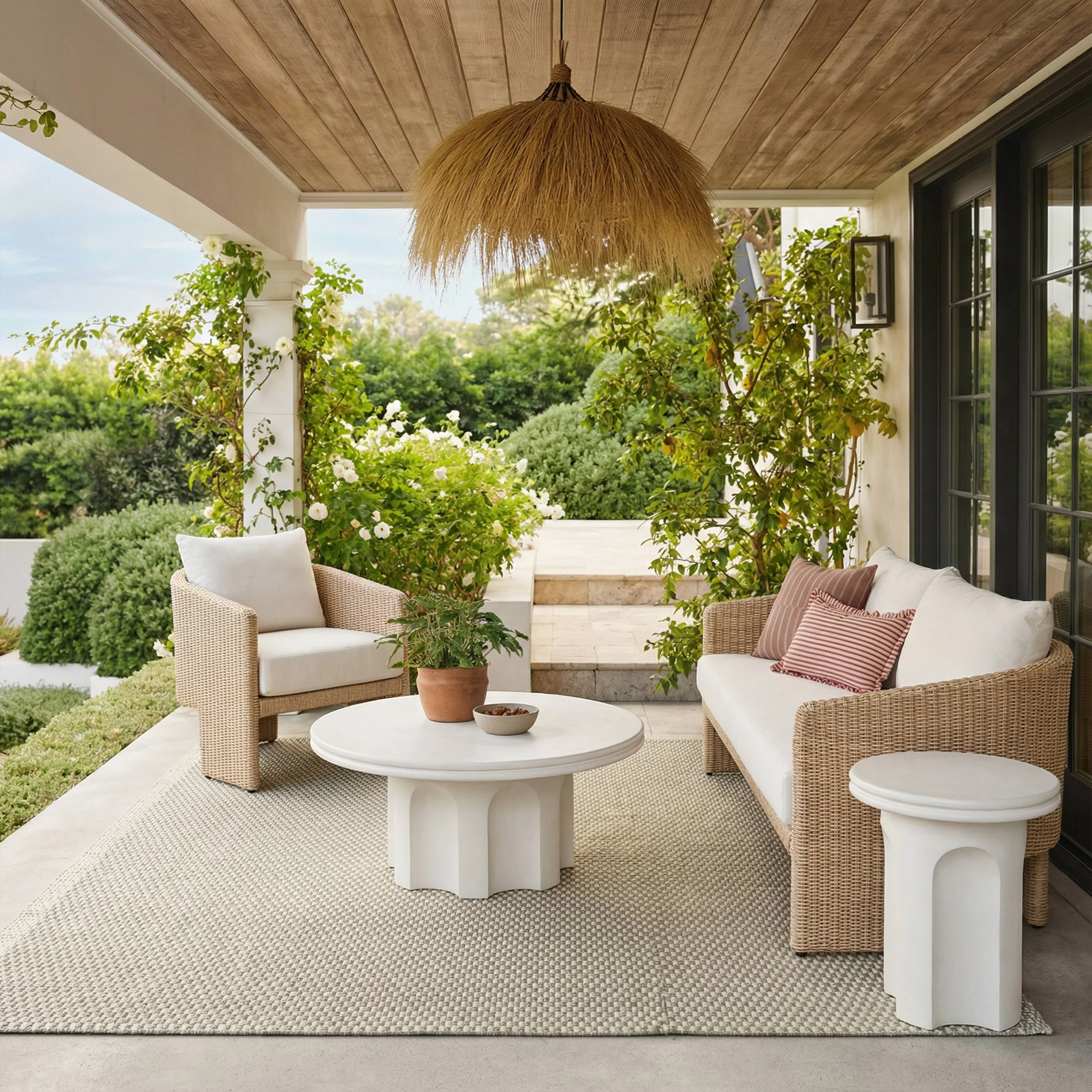 Cassandra Ivory Indoor/Outdoor Concrete Side Table - Image 2