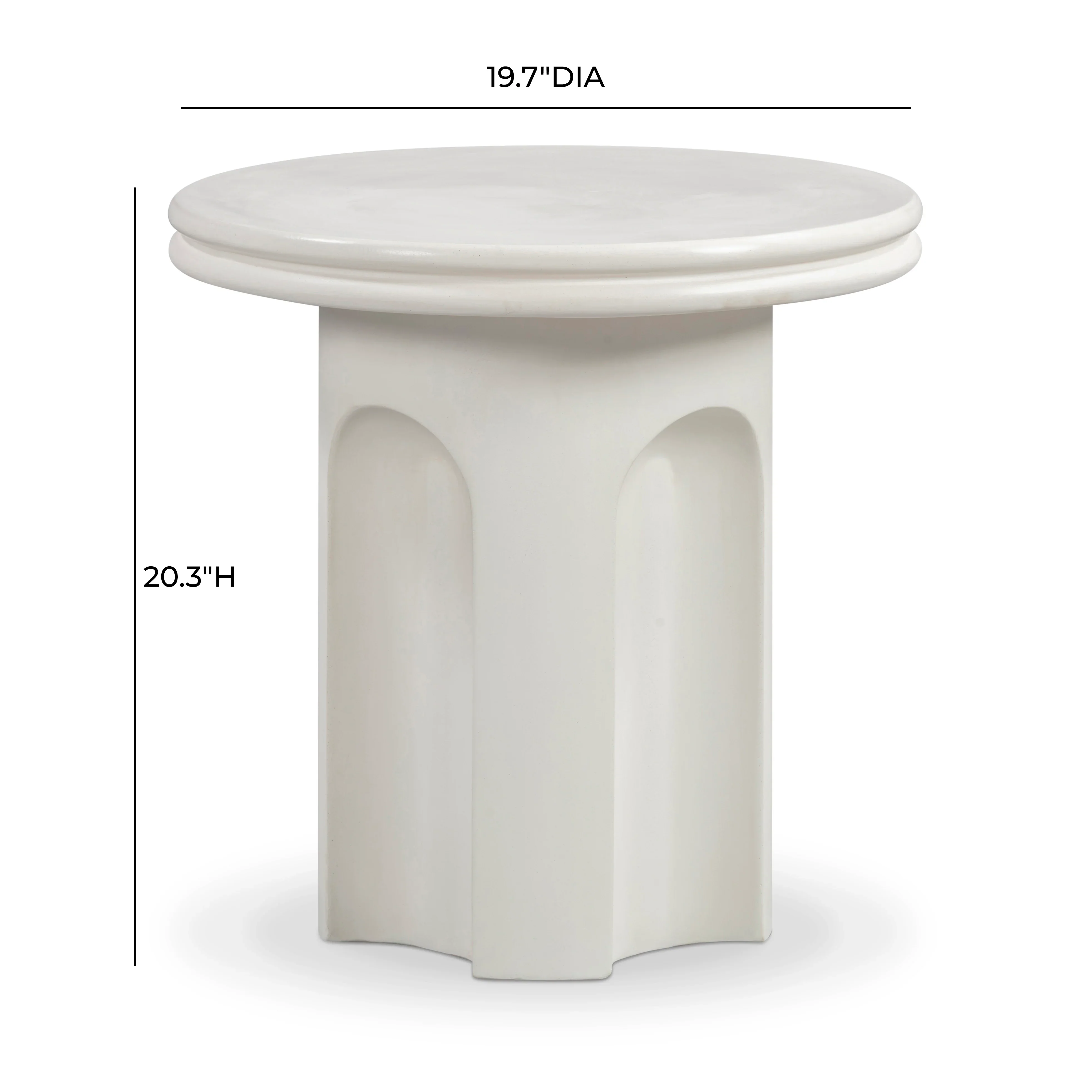 Cassandra Ivory Indoor/Outdoor Concrete Side Table - Image 6