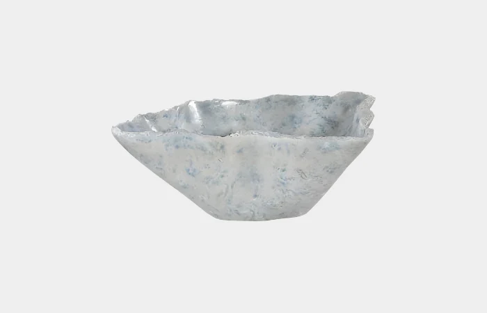 Cast Blue Onyx Bowl, Faux Finish, Narrow