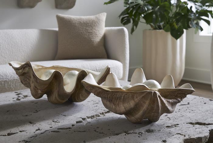 Cast Clam Shell Bowl, Faux Finish, SM - Image 2