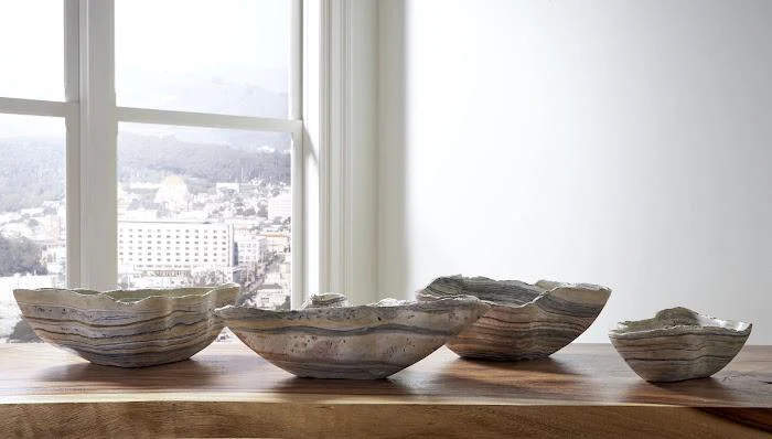 Cast Gray Onyx Bowl, Faux Finish, Medium - Image 2
