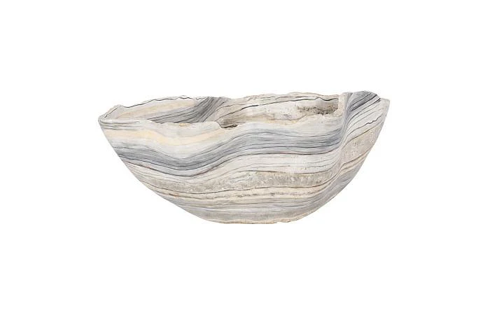 Cast Gray Onyx Bowl, Faux Finish, Medium - Image 4