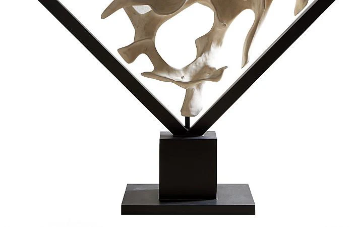Cast Revolving Diamond Sculpture, Faux Bleached - Image 2