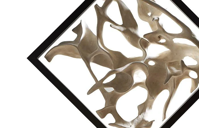 Cast Revolving Diamond Sculpture, Faux Bleached - Image 3