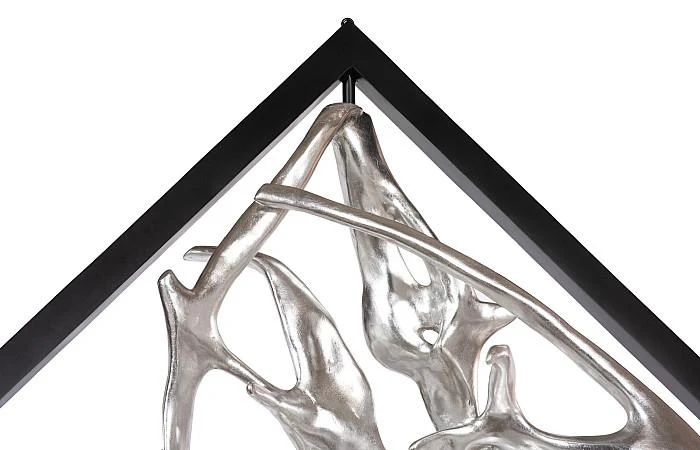 Cast Revolving Diamond Sculpture, Silver Leaf - Image 5