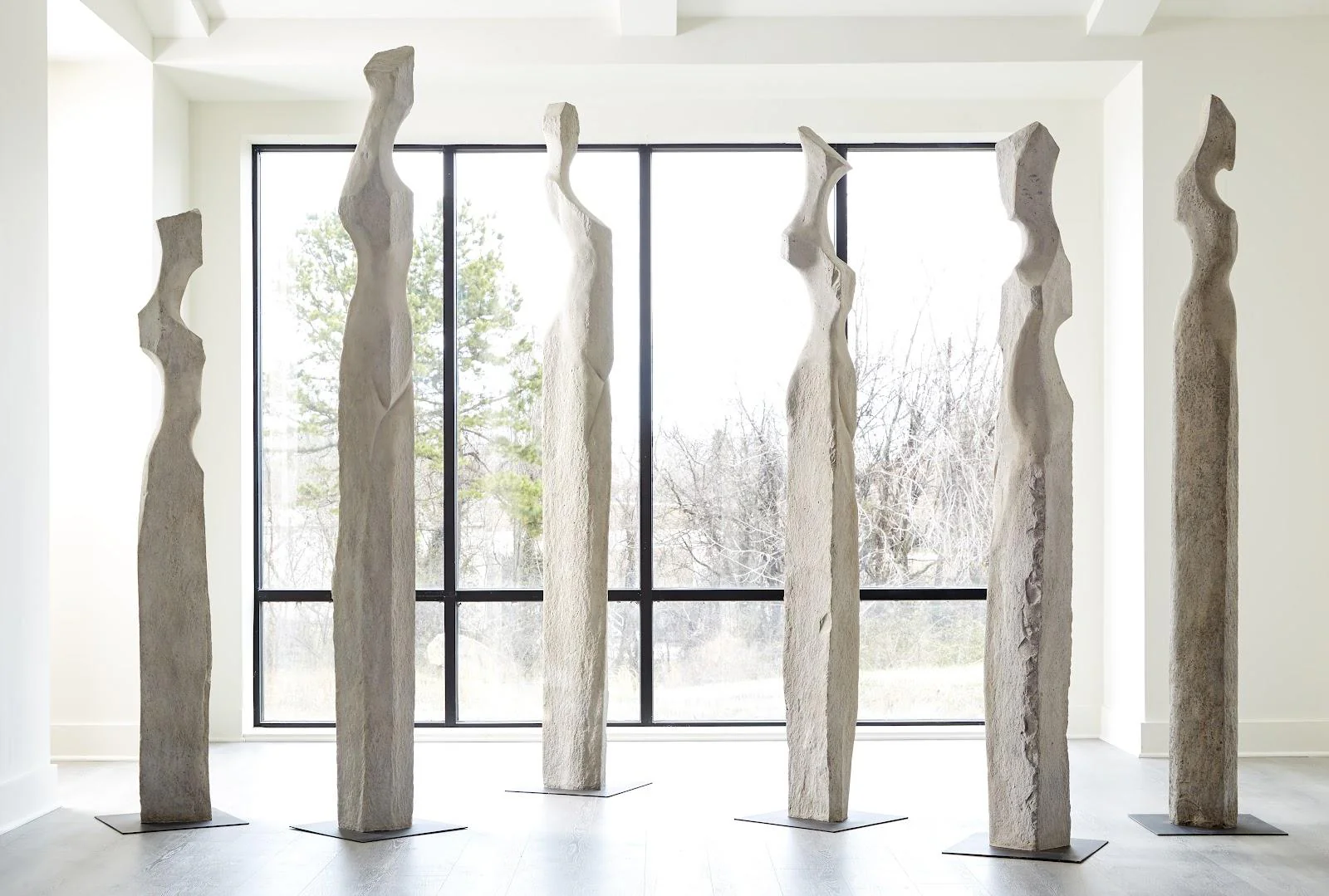Cast Women Sculptures, C , Colossal, Roman Stone - Image 5