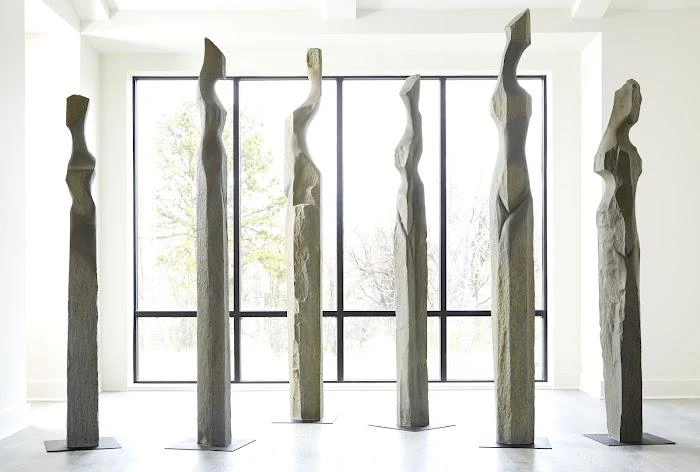 Cast Women Sculptures, E , Colossal, Splinter Stone - Image 5