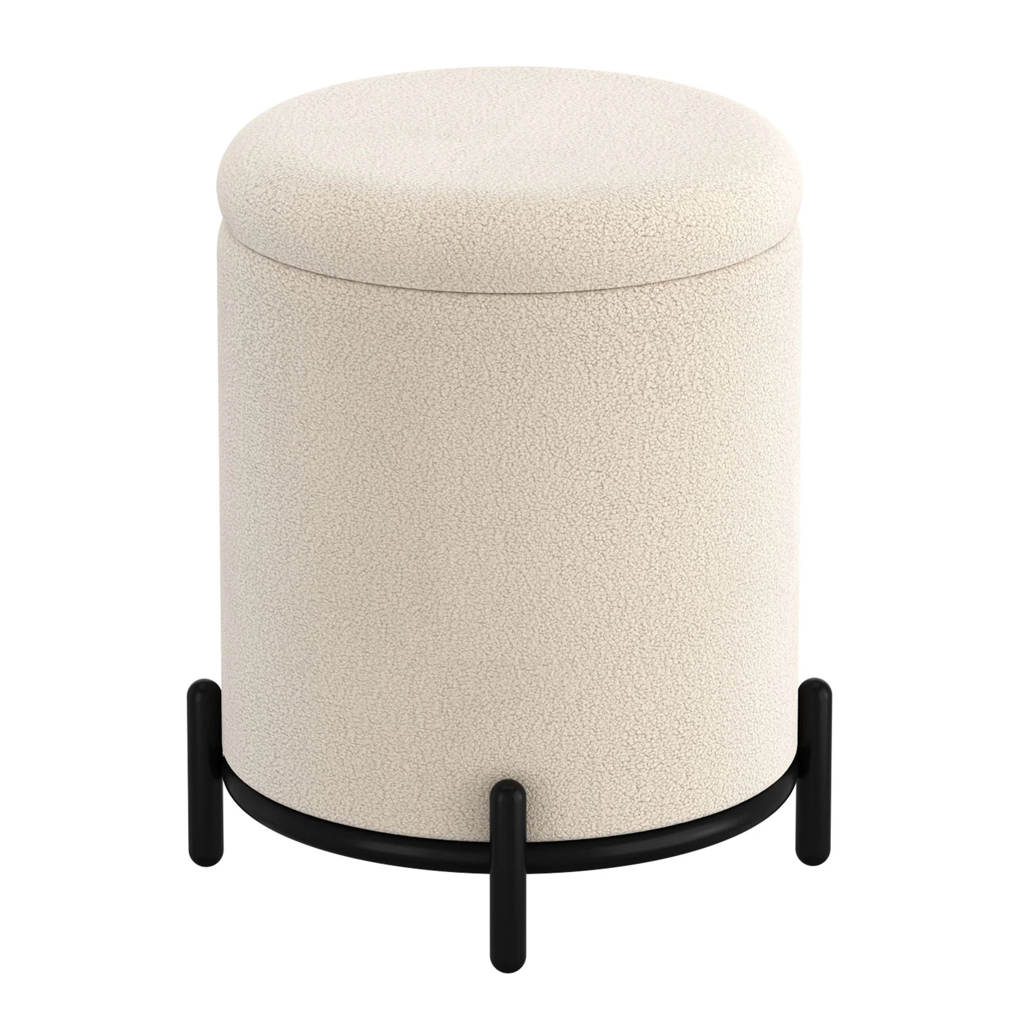 Castor Storage Ottoman in Cream Boucle - Image 4