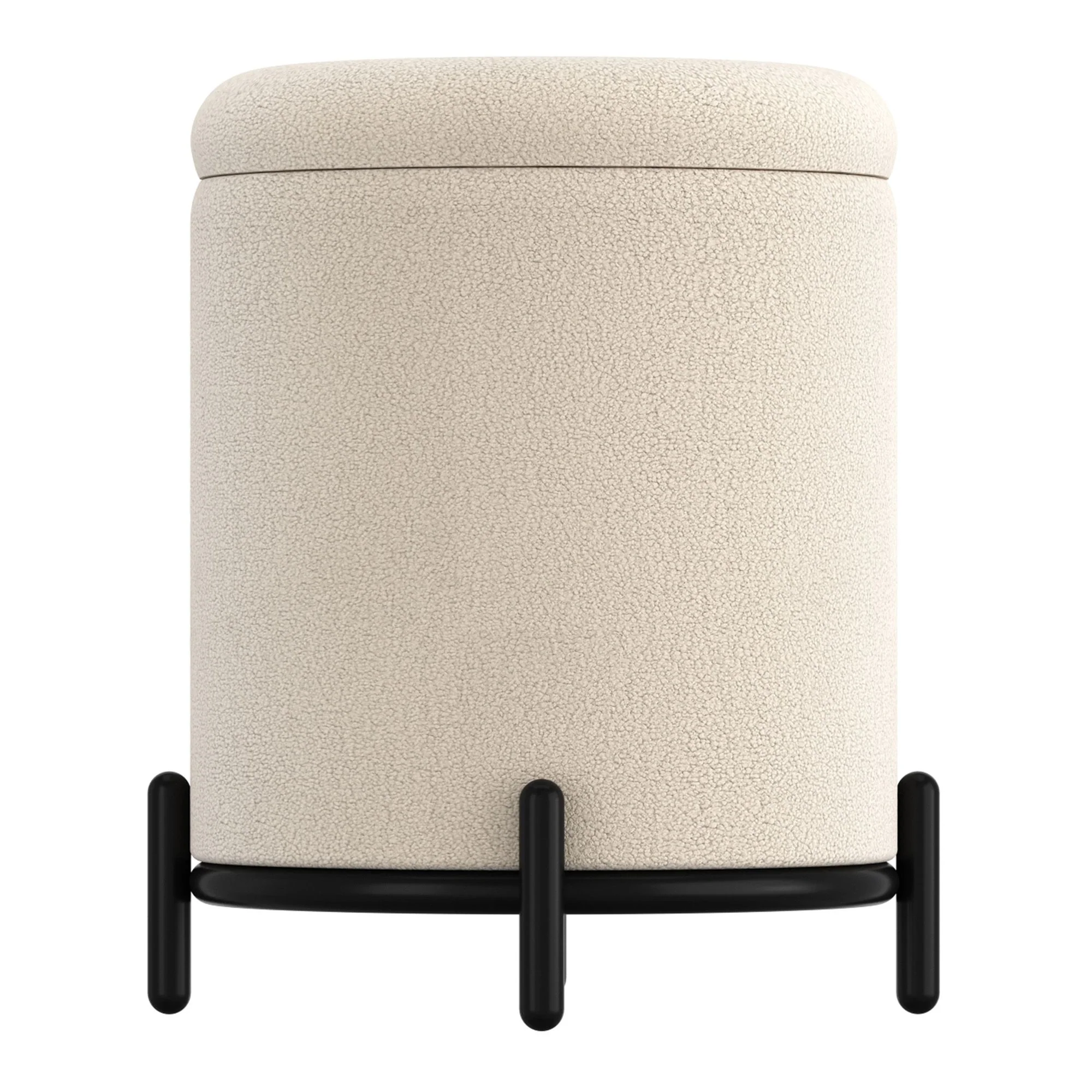 Castor Storage Ottoman in Cream Boucle - Image 5