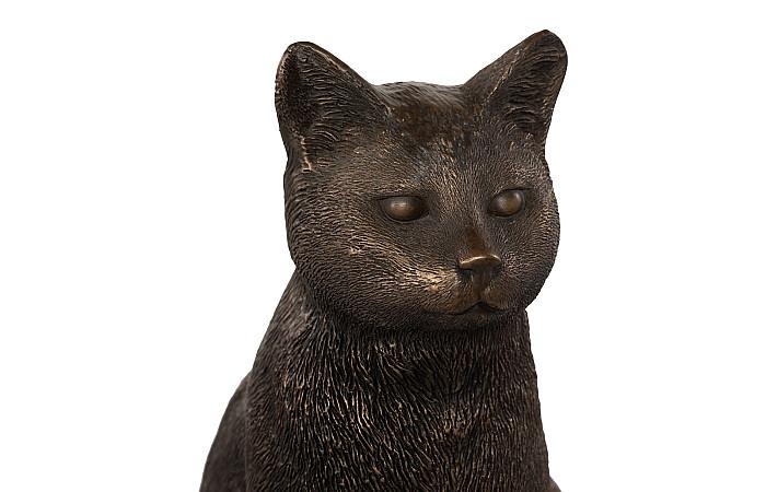 Cat Sitting Sculpture, Bronze - Image 4