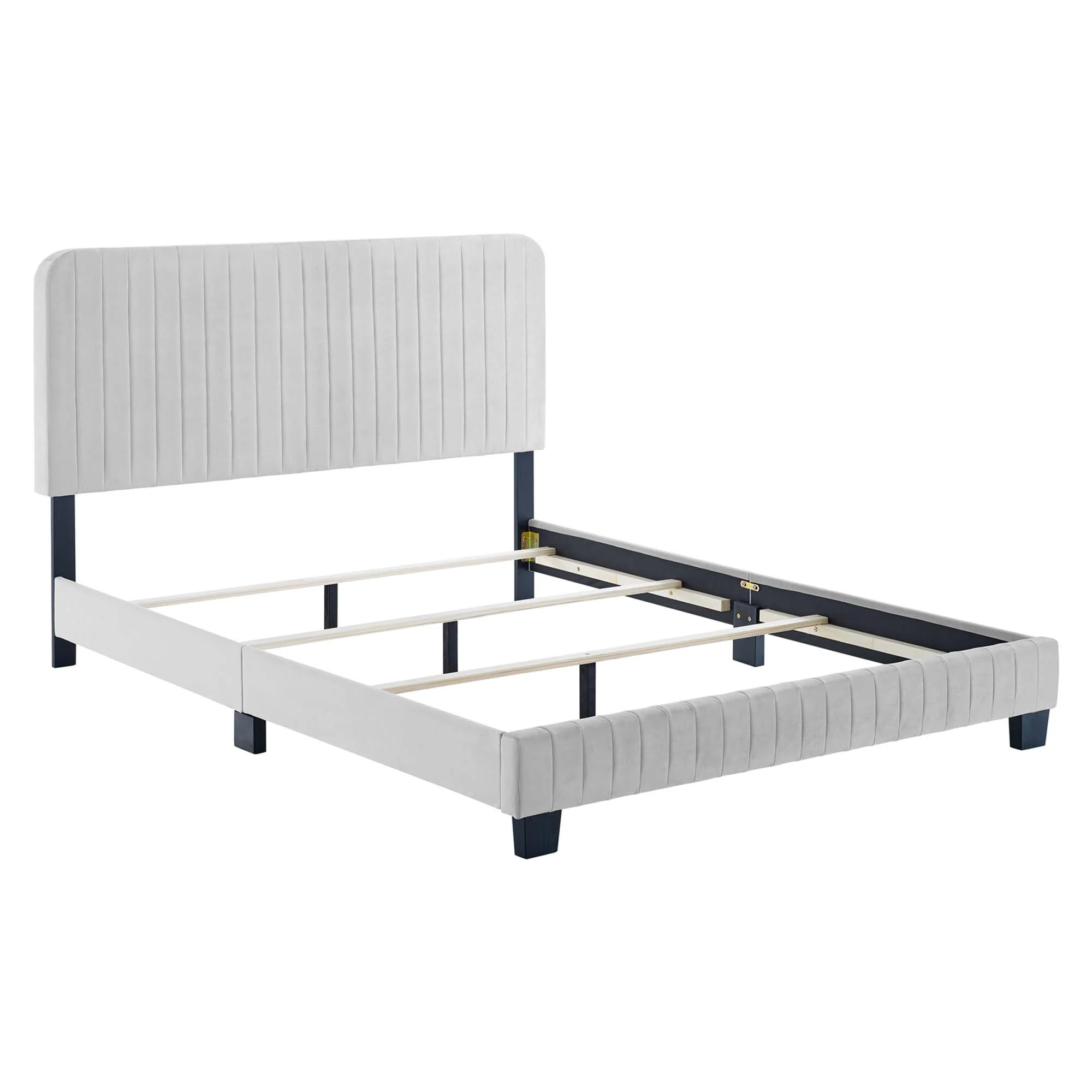 Celine Channel Tufted Performance Velvet Bed - Image 14