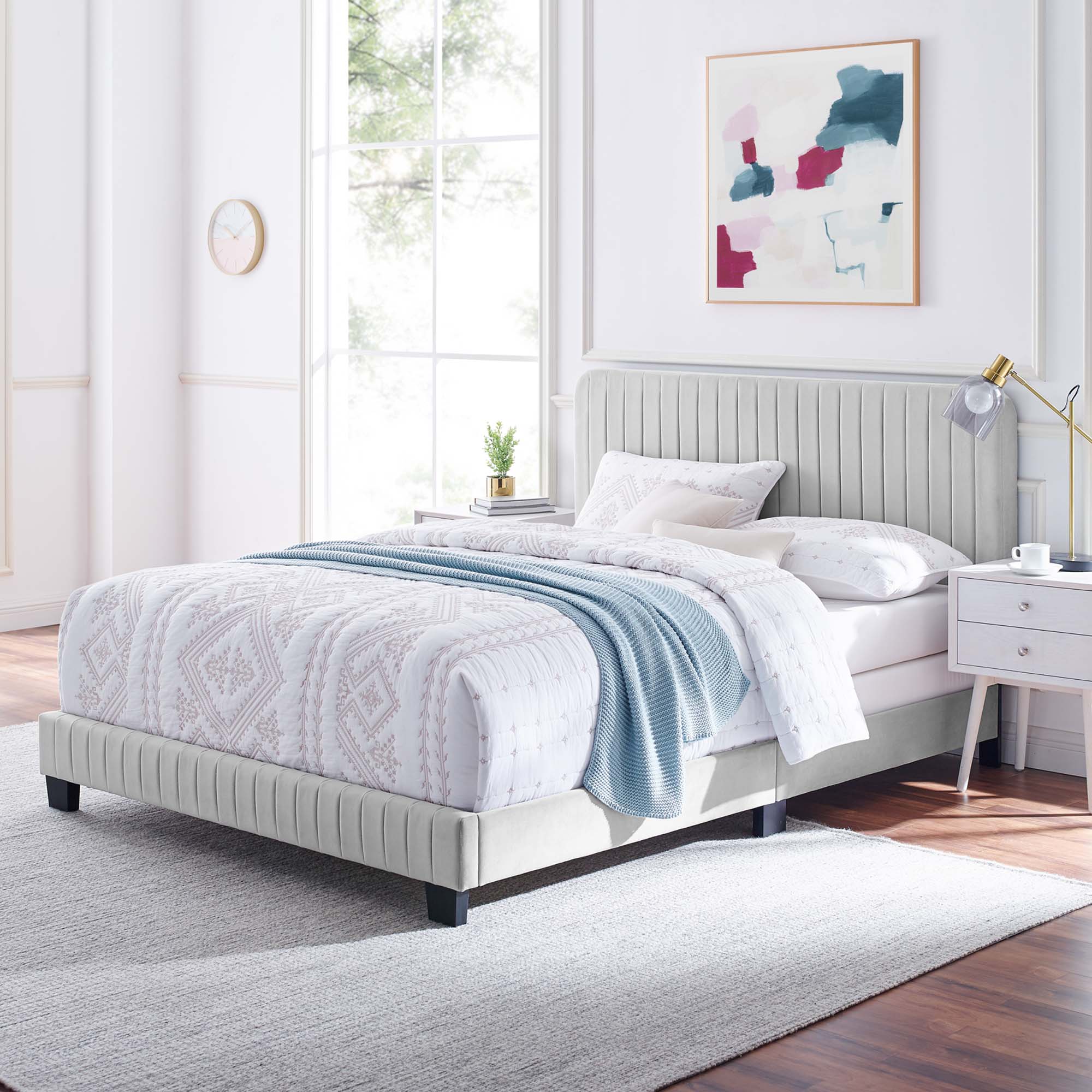 Celine Channel Tufted Performance Velvet Bed - Image 19