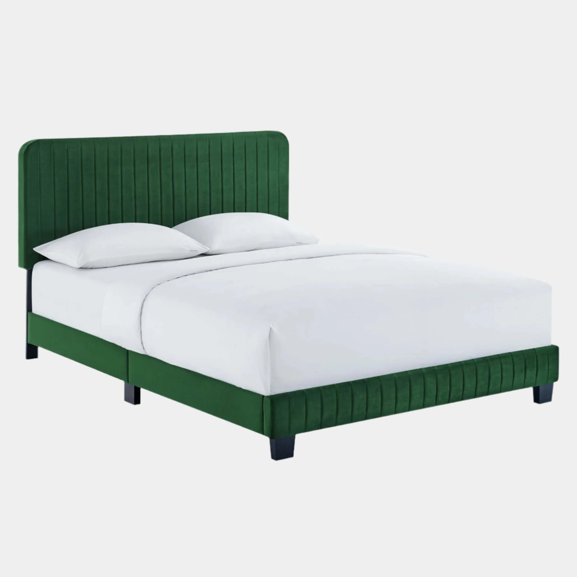 Celine Channel Tufted Performance Velvet Platform Bed - Image 9