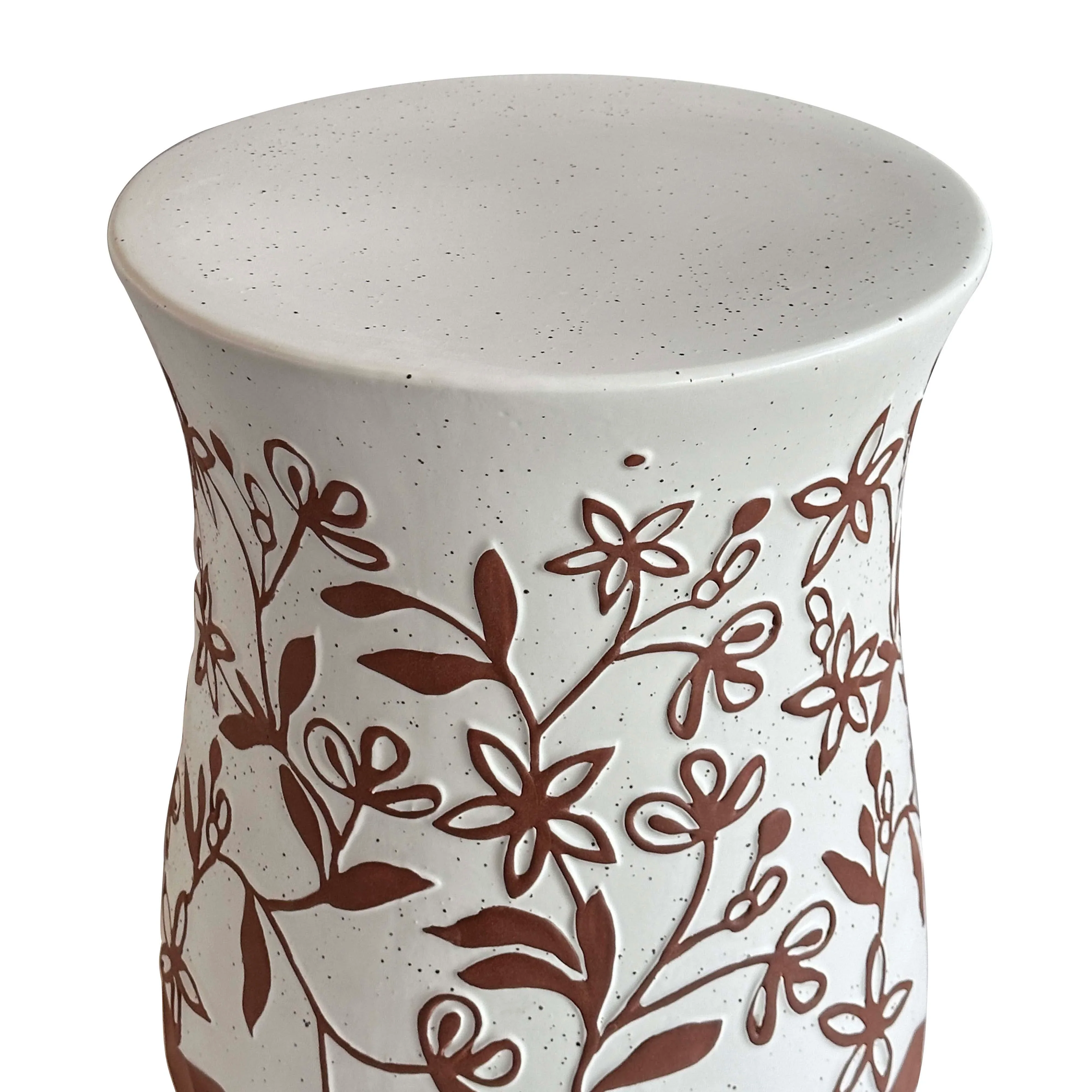Ceramic Carved Terracotta Indoor/Outdoor Table - Image 3