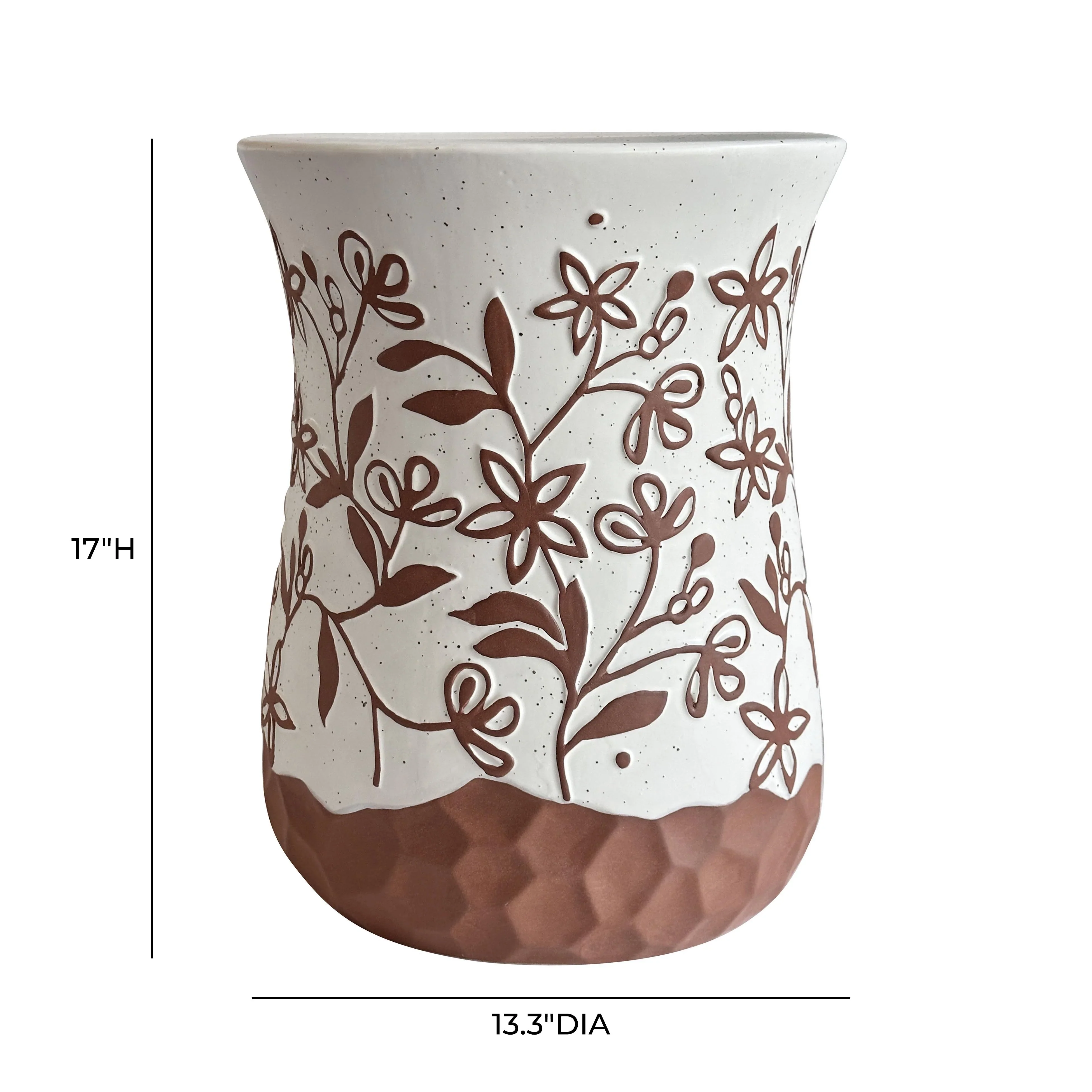 Ceramic Carved Terracotta Indoor/Outdoor Table - Image 4