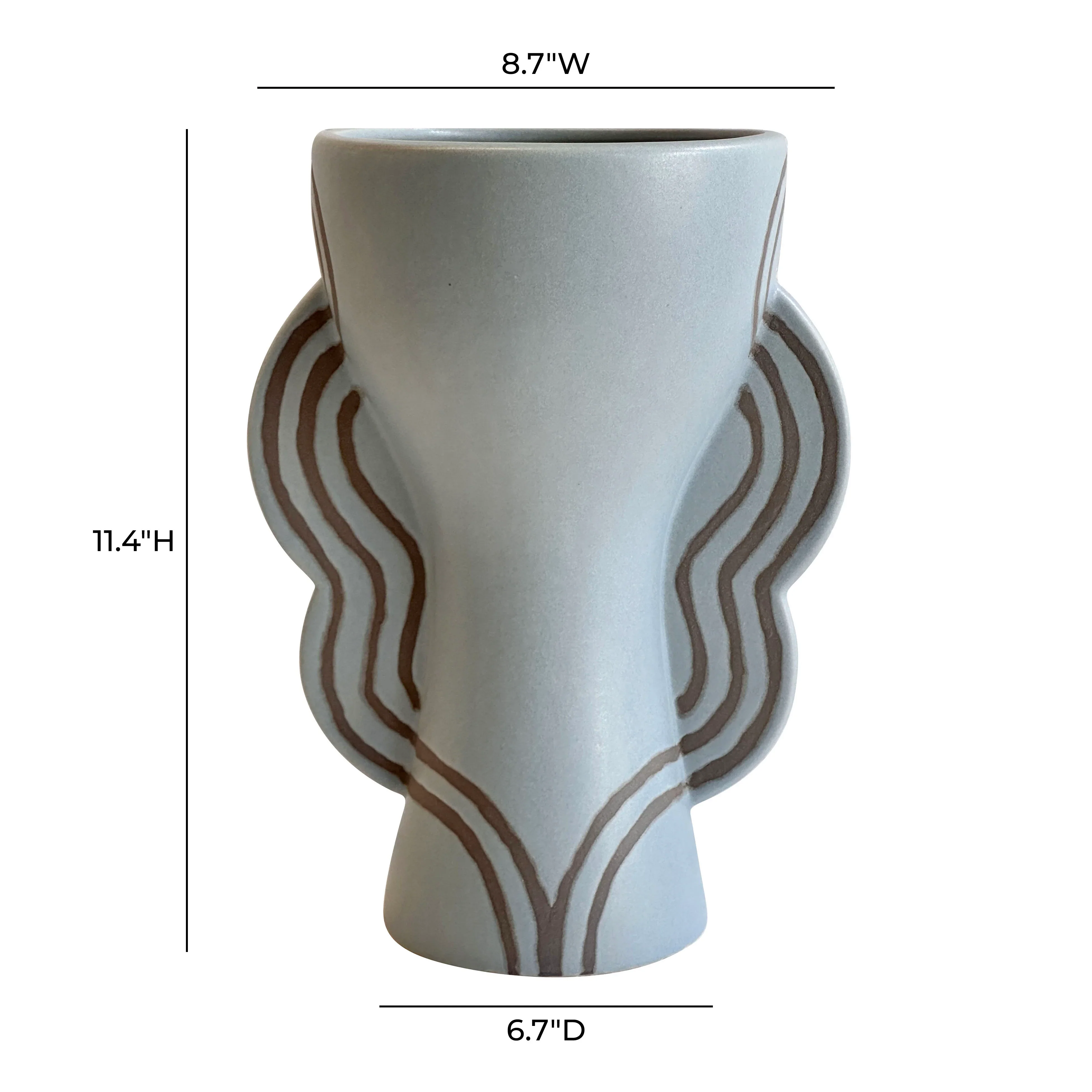 Ceramic Line Art Goblet Vase - Image 4