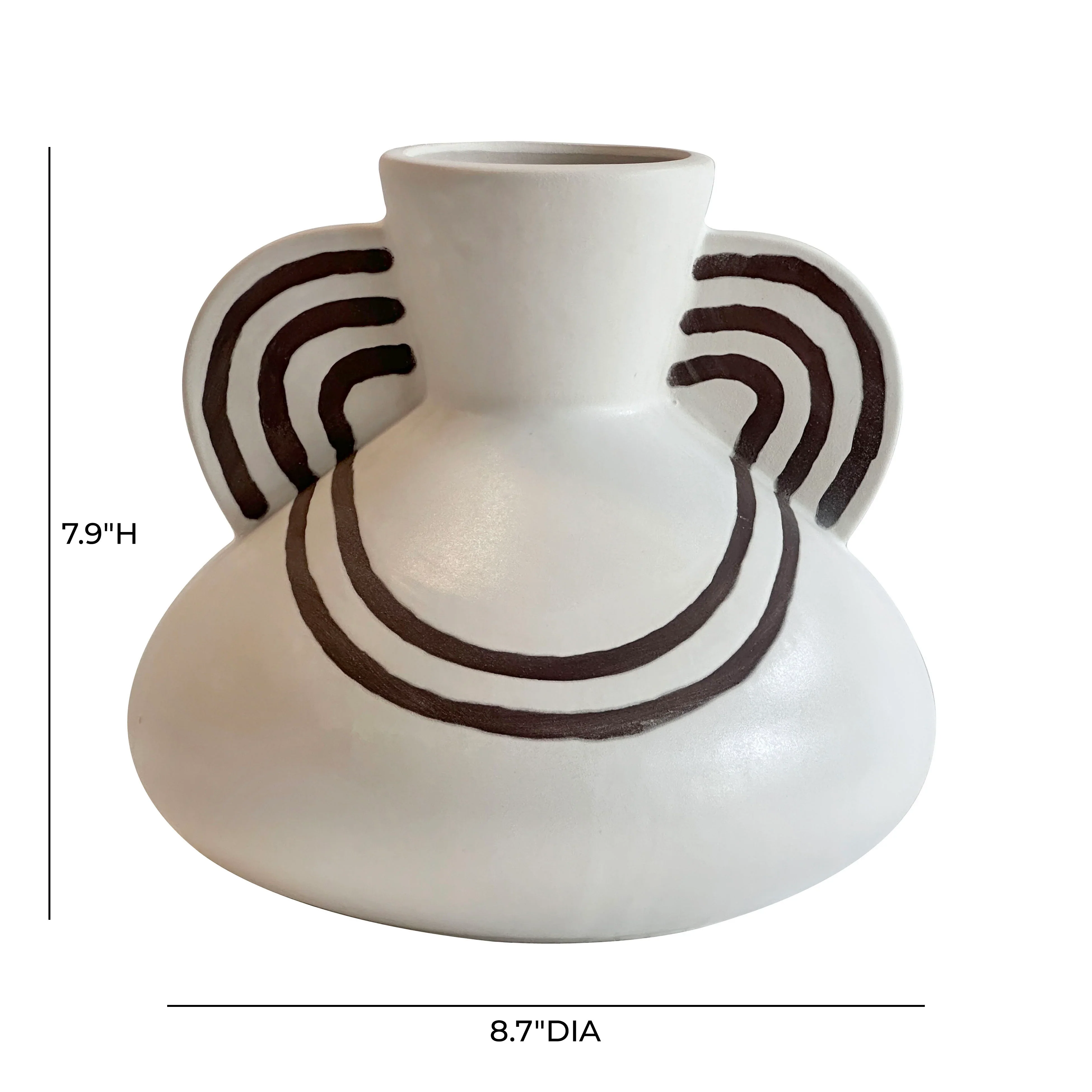 Ceramic Line Art Wide-Bodied Vase - Image 4