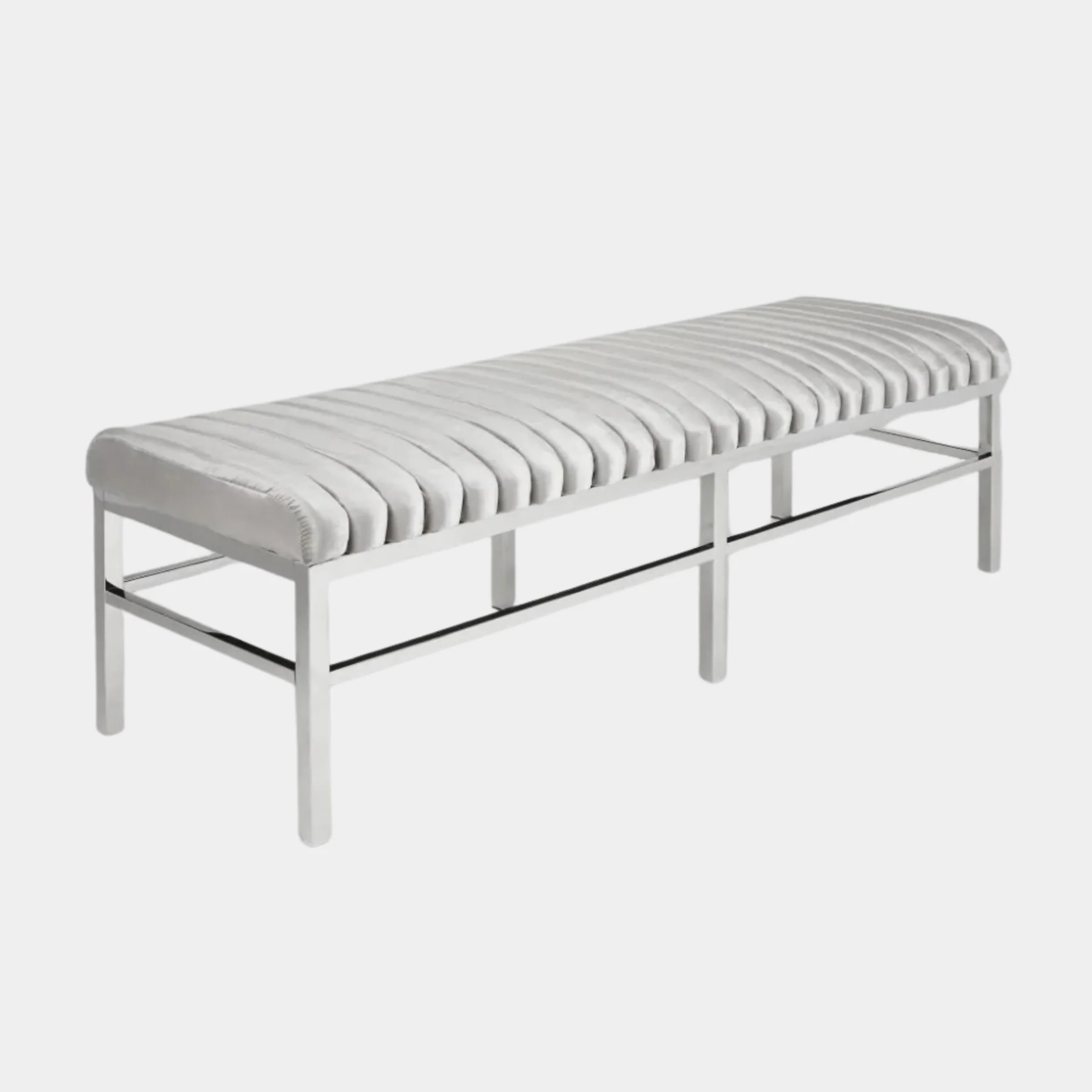 Channel Bench Grey Velvet