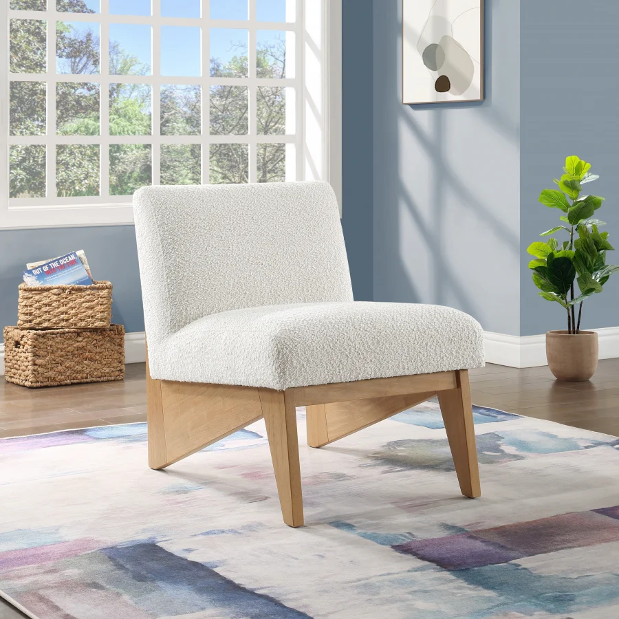 Chapman Boucle Fabric Upholstered Accent Chair - Image 11