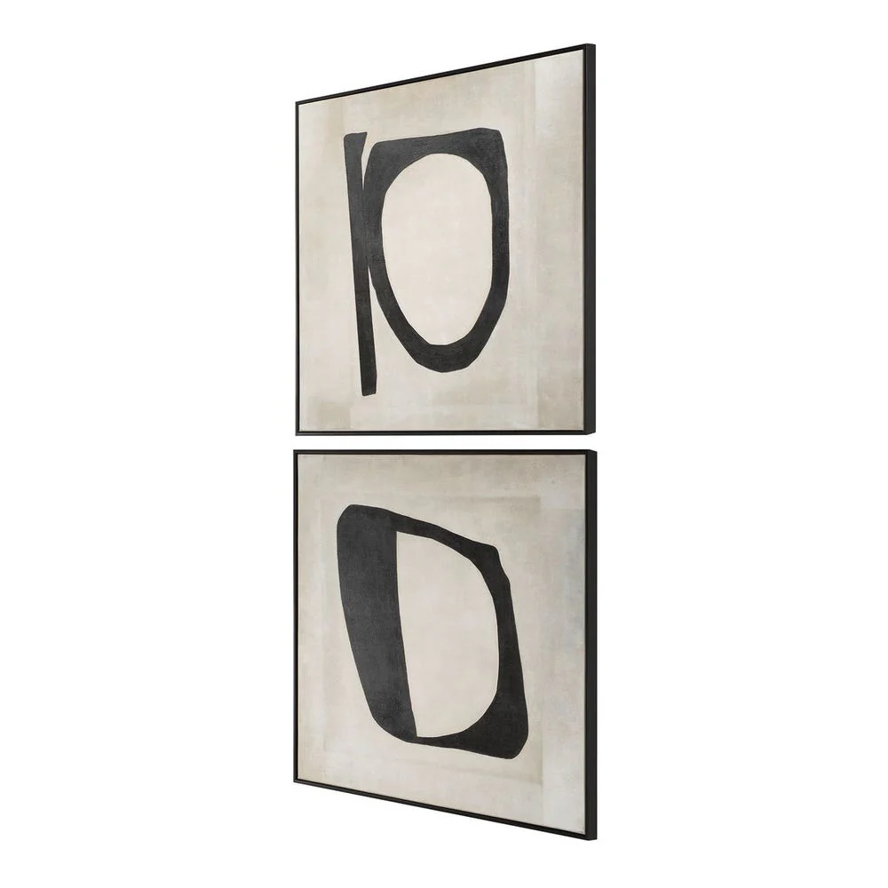 Characters Hand Painted Canvases, S/2 - Image 3