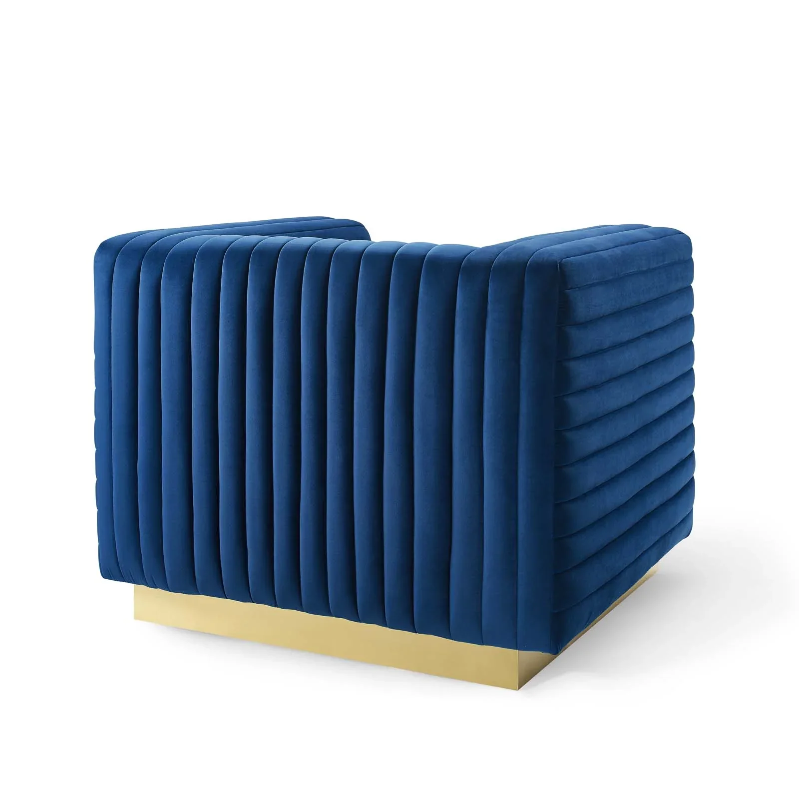 Charisma Channel Tufted Performance Velvet Accent Armchair - Image 6