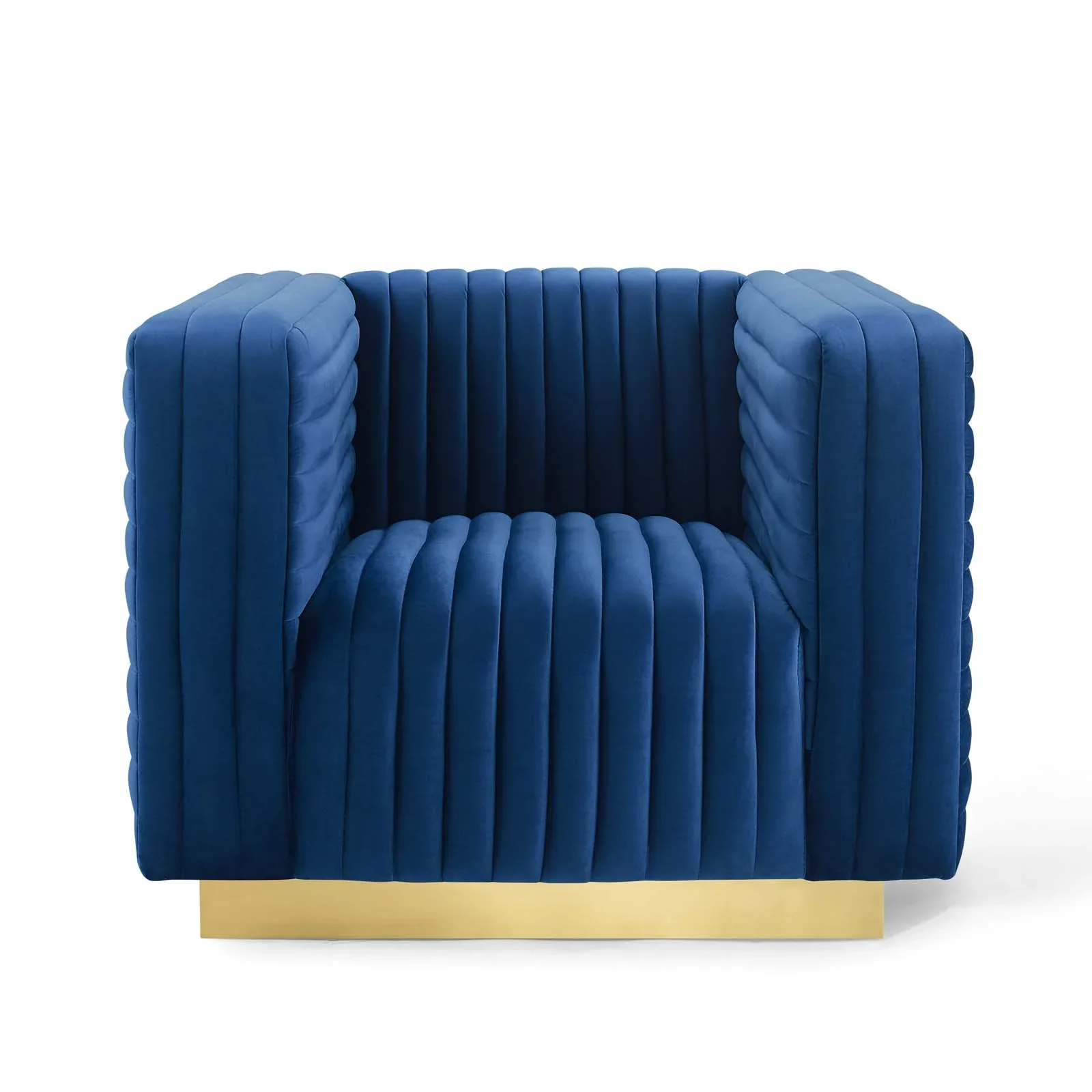 Charisma Channel Tufted Performance Velvet Accent Armchair - Image 7