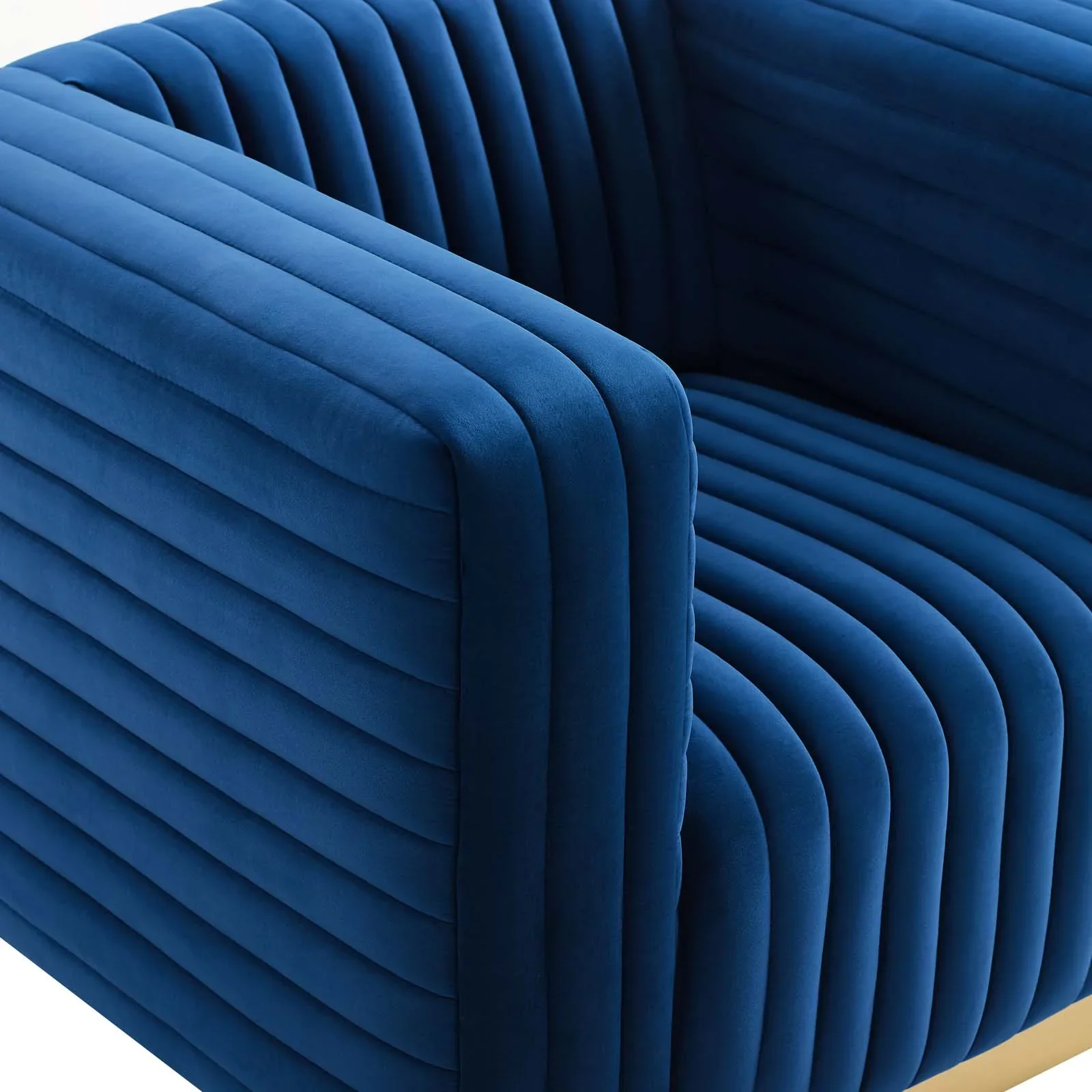 Charisma Channel Tufted Performance Velvet Accent Armchair - Image 8