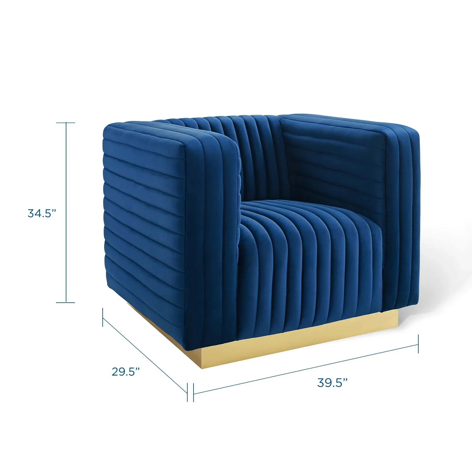 Charisma Channel Tufted Performance Velvet Accent Armchair - Image 9