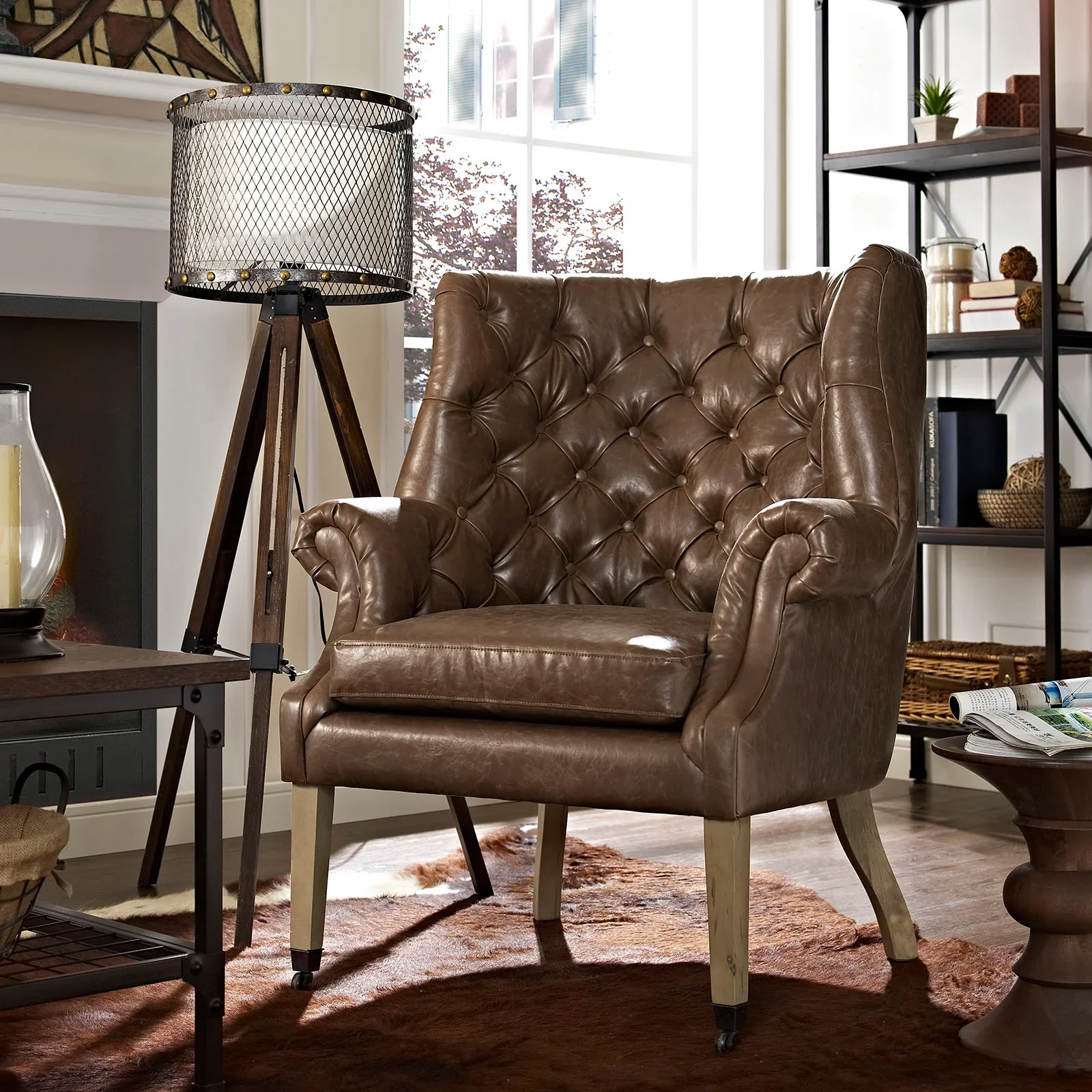 Chart Upholstered Vinyl Lounge Chair - Image 4