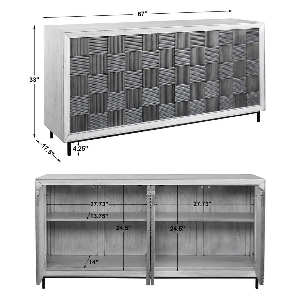 Checkerboard 4 Door Cabinet - Image 8