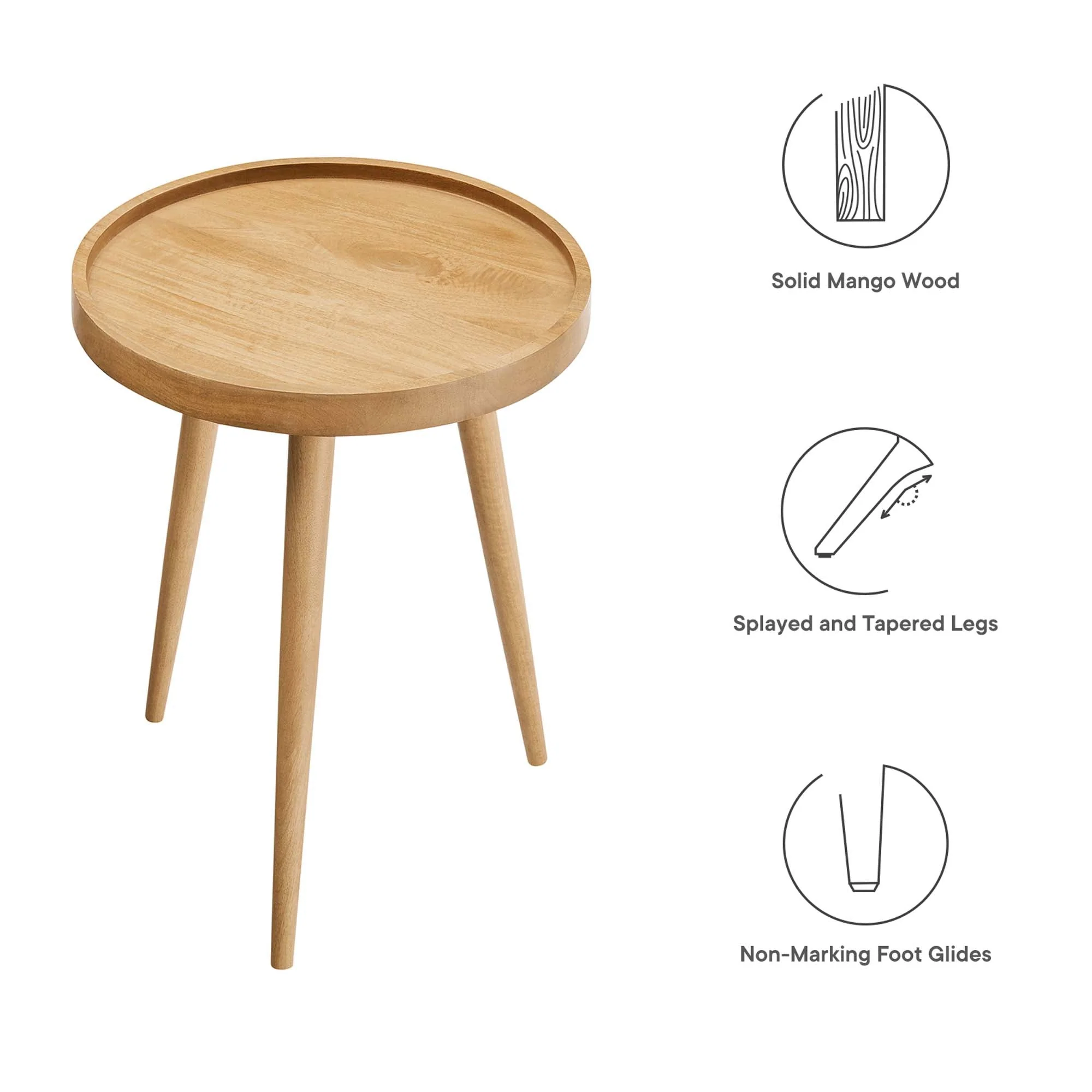 Chiro Round Wood Side Table - Image 7