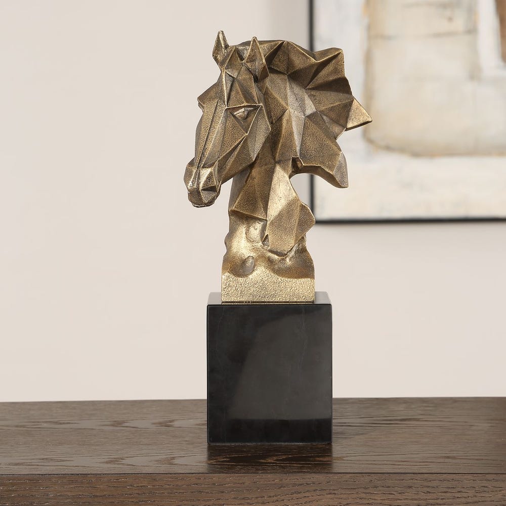 Chiseled Horse Bust, Sculpture - Image 3