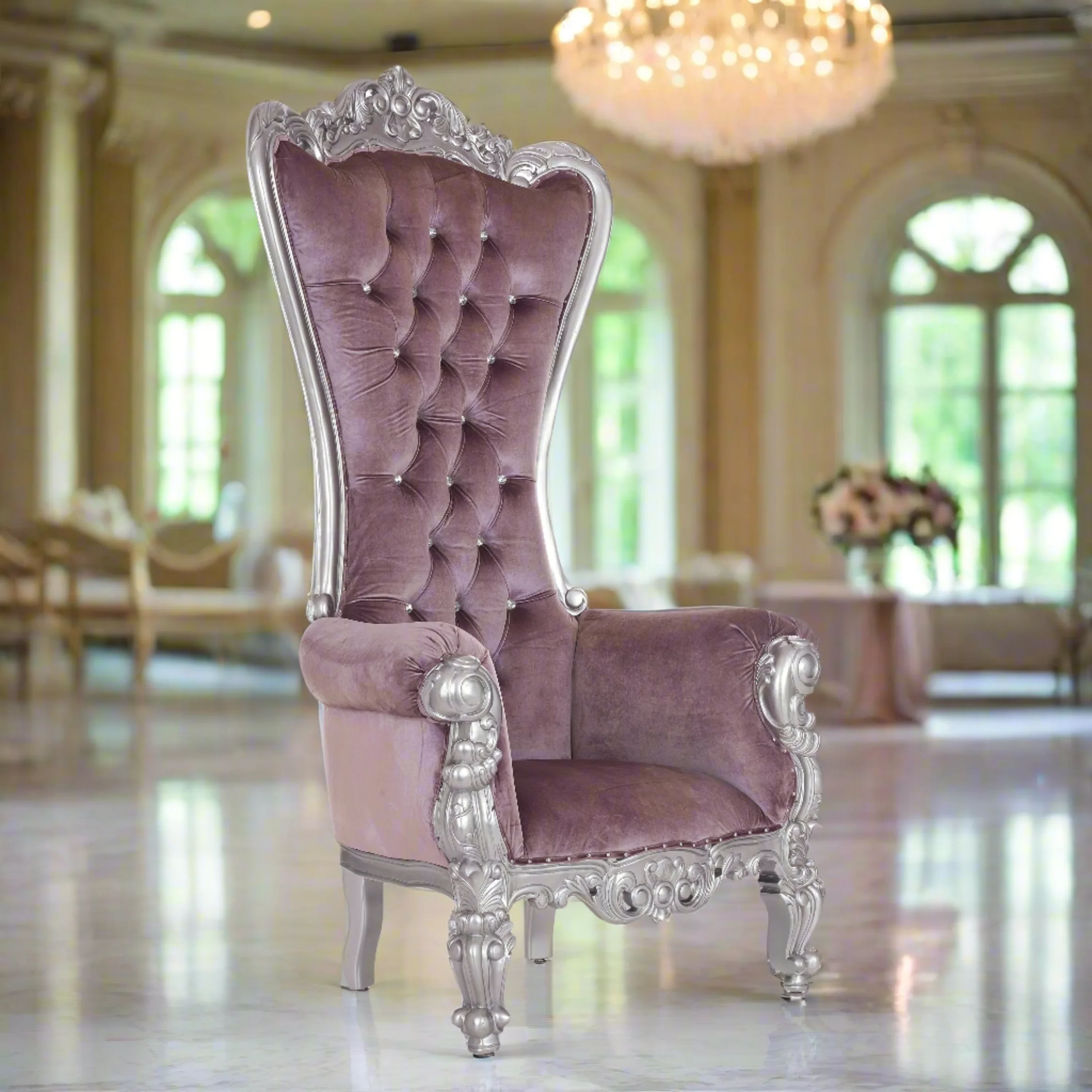 Chloe Throne Chair - Velvet - Image 20