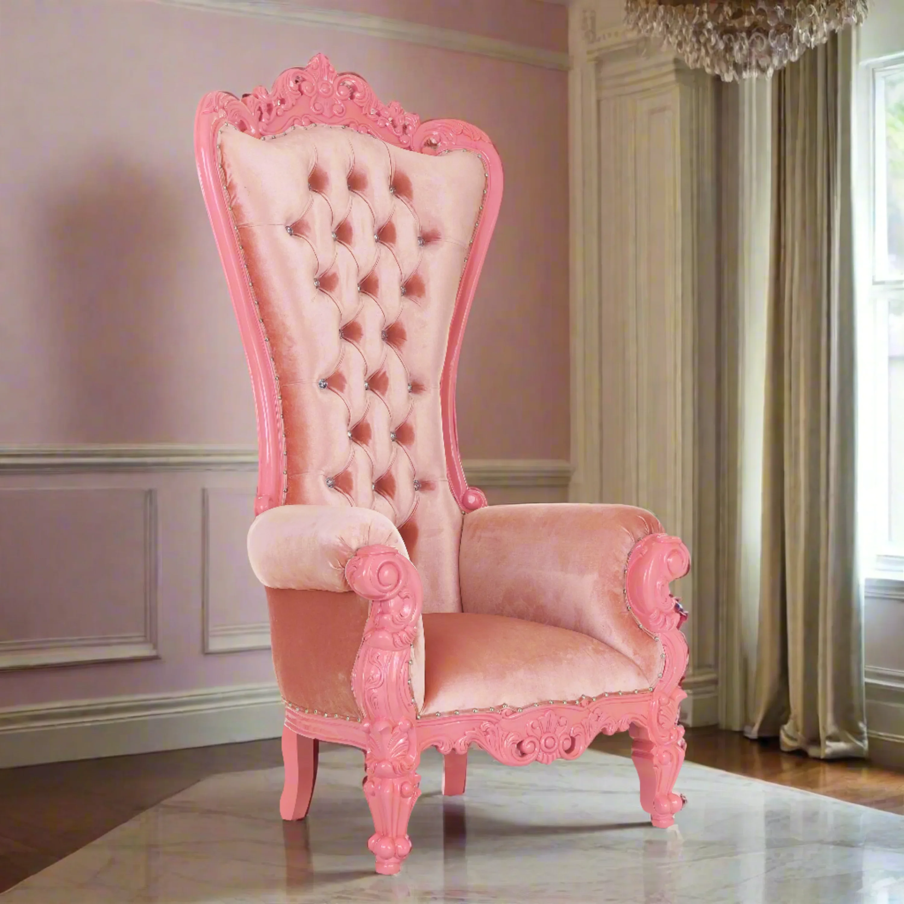Chloe Throne Chair - Velvet - Image 26