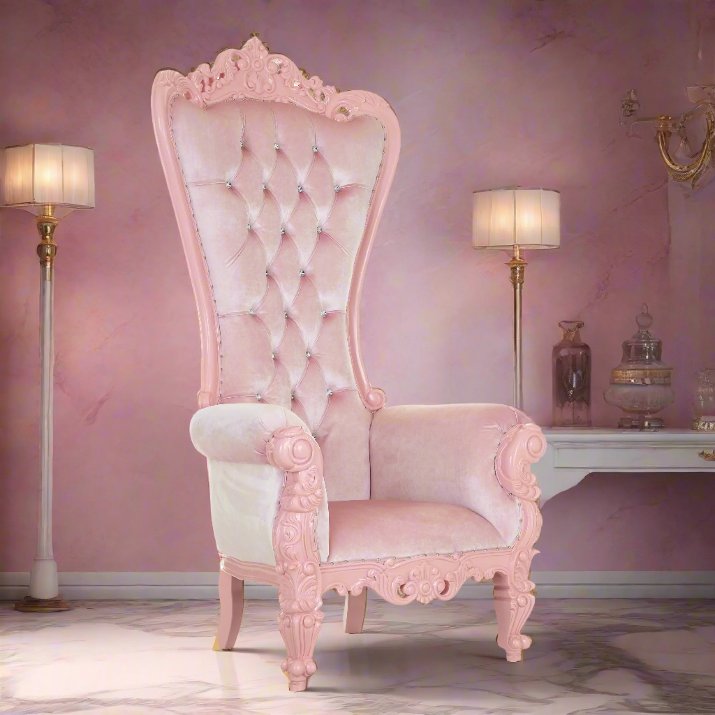 Chloe Throne Chair - Velvet - Image 3