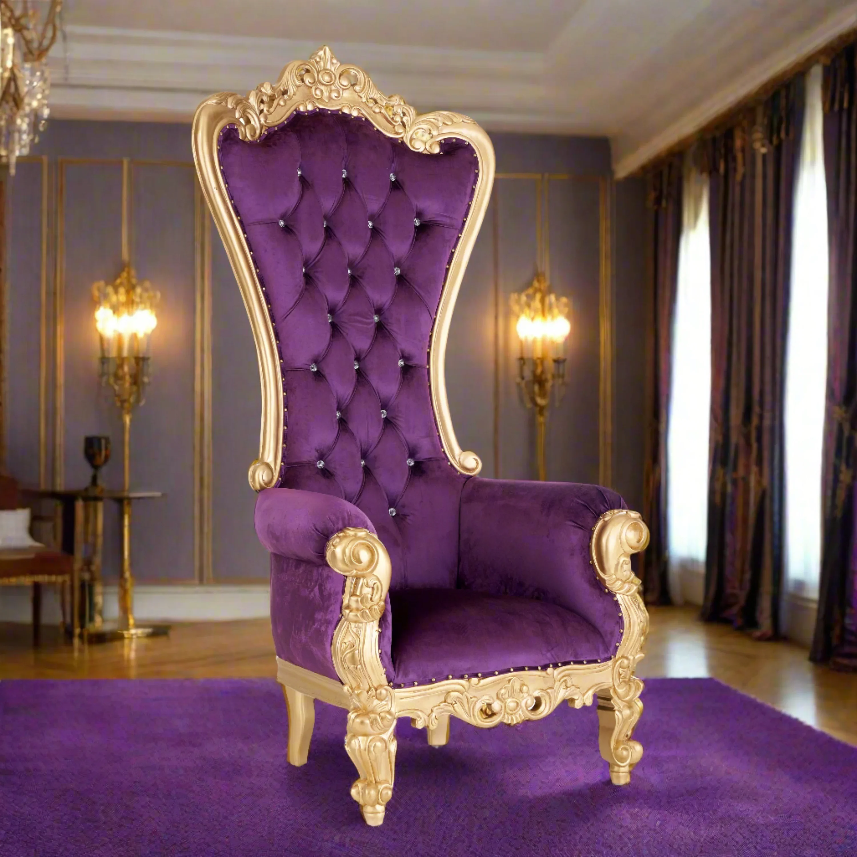 Chloe Throne Chair - Velvet - Image 32