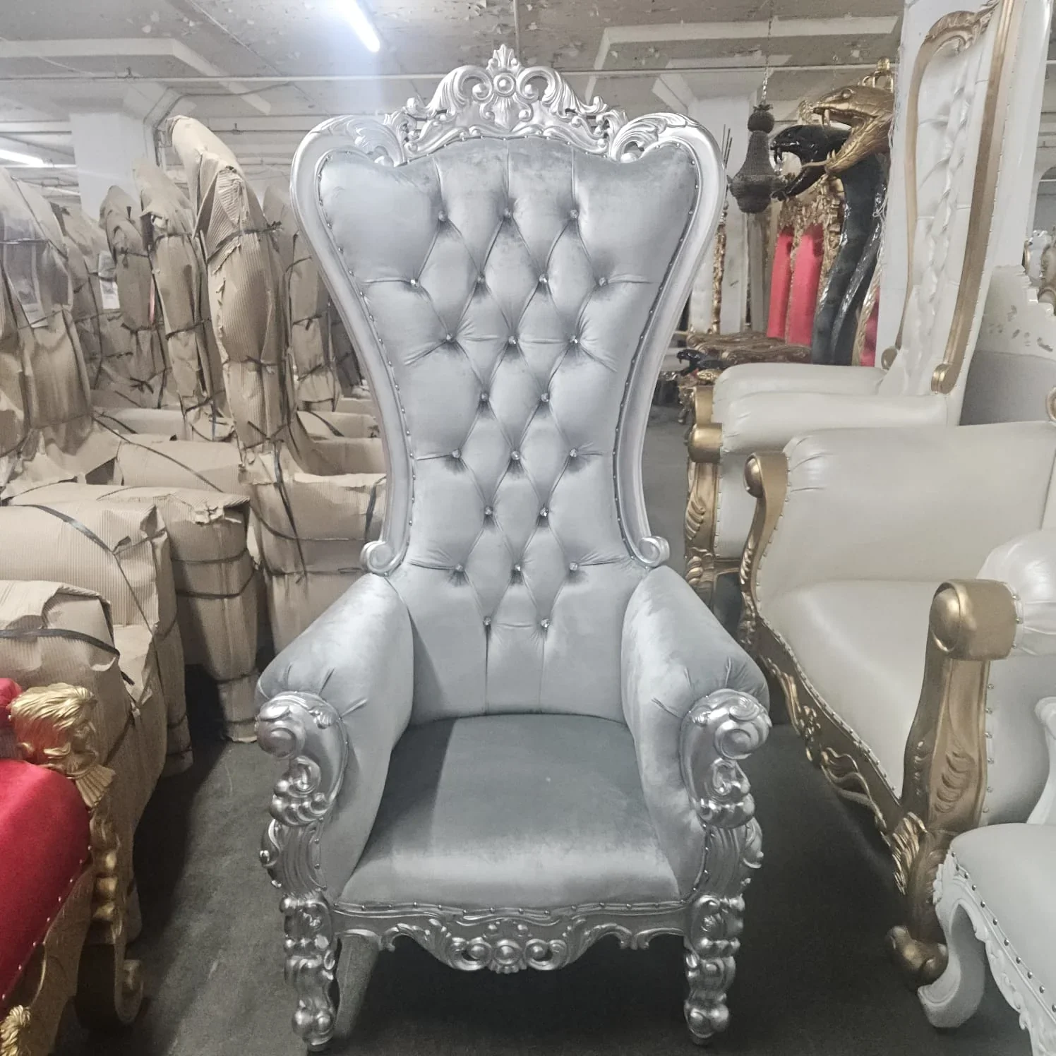 Chloe Throne Chair - Velvet - Image 55