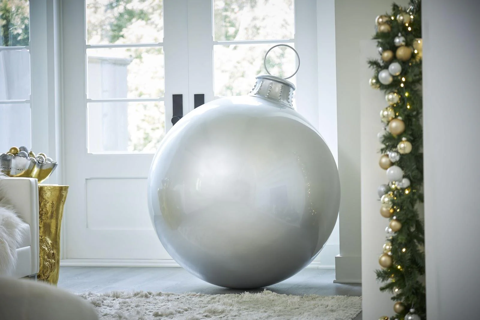 Christmas Ball Ornament, Silver - Image 5