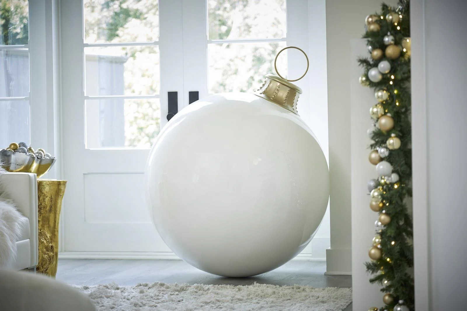 Christmas Ball Ornament, White - Image 6