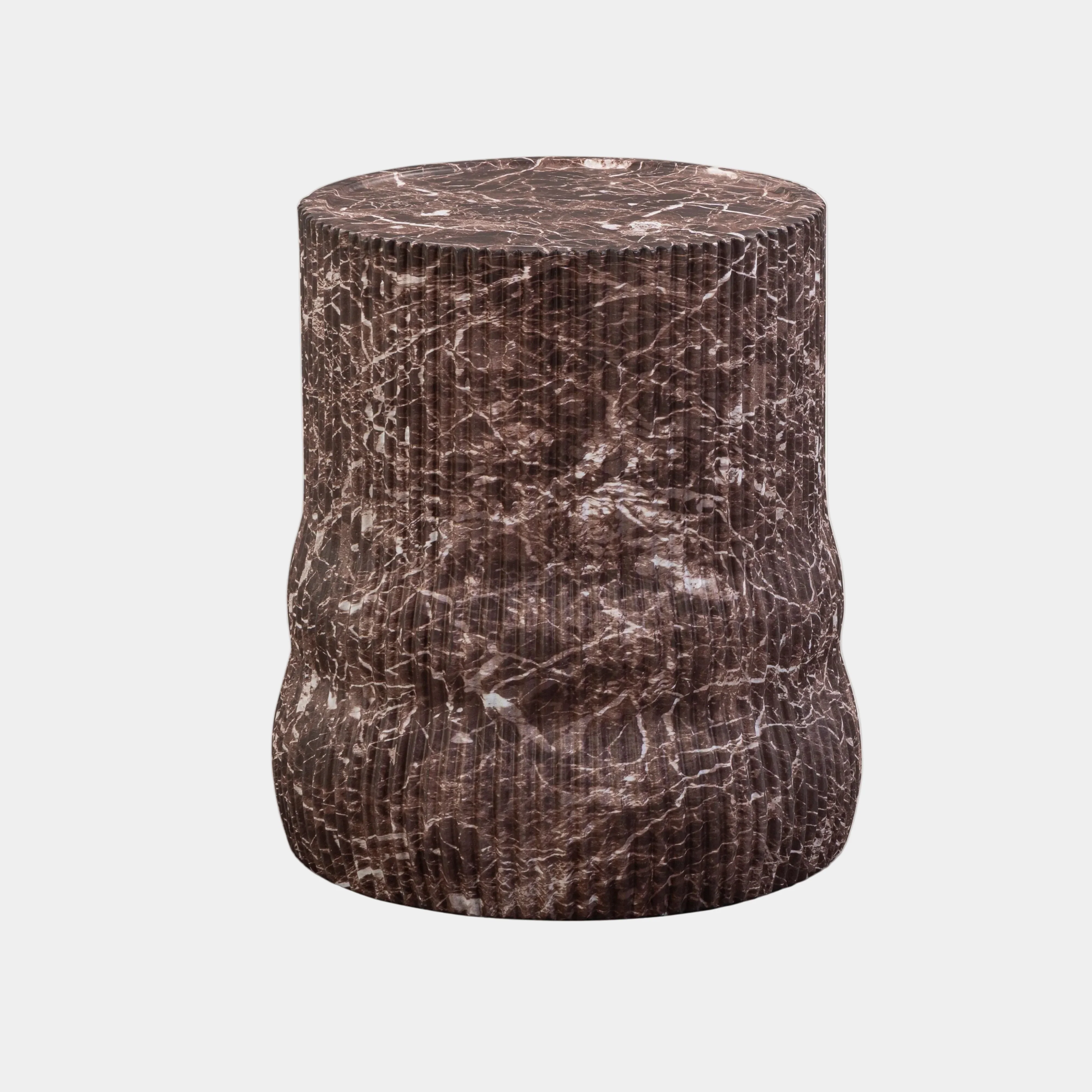 Cilla Red Faux Levanto Marble Indoor/Outdoor Concrete Side Table