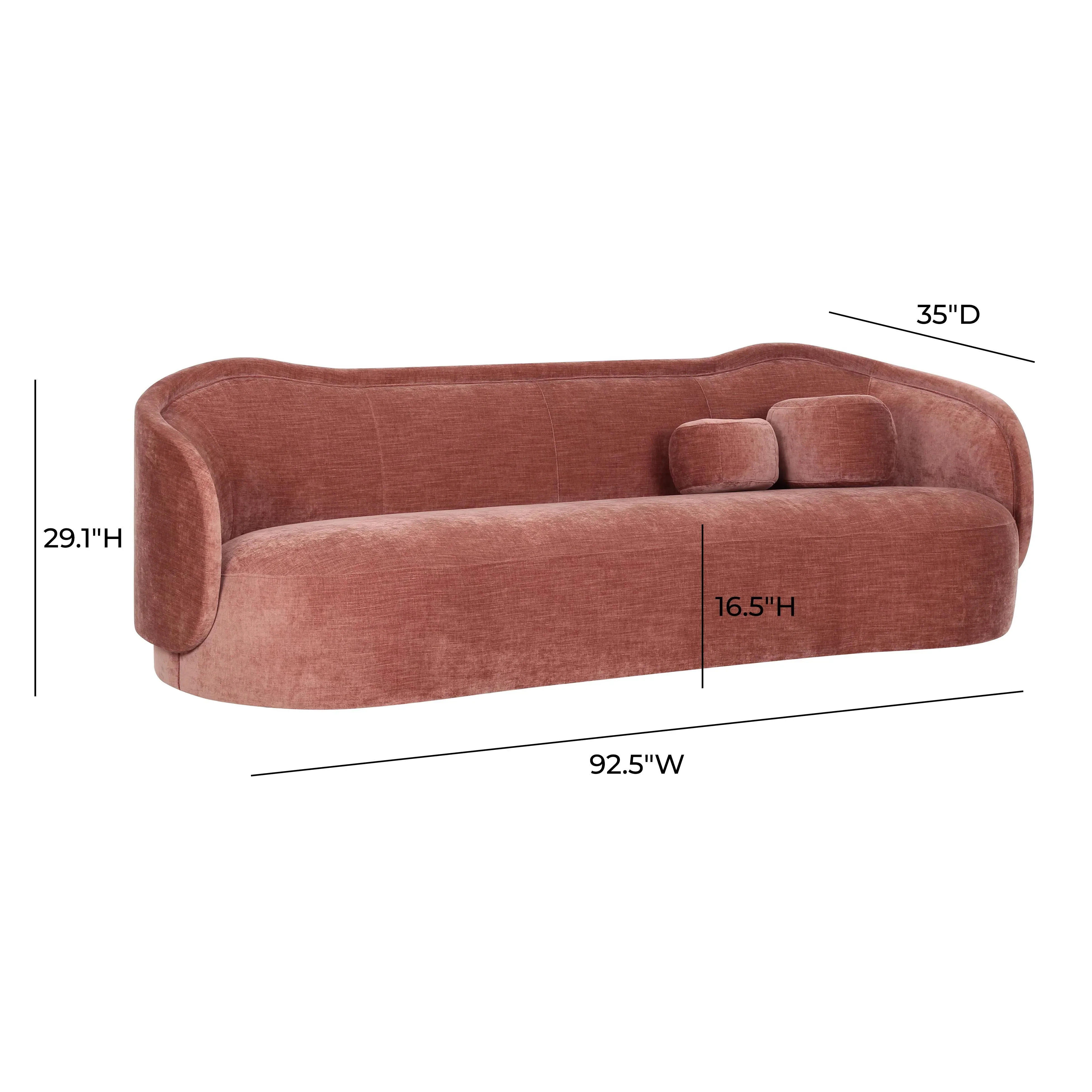 Circe 92.5" Performance Textured Velvet Sofa - Image 18